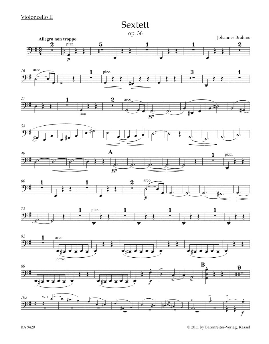 Brahms: String Sextet in G Major, Op. 36