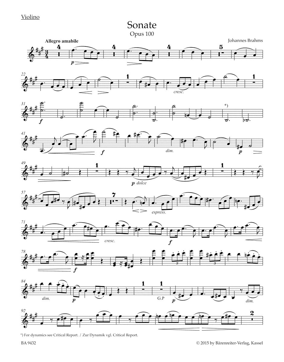 Brahms: Violin Sonata in A Major, Op. 100