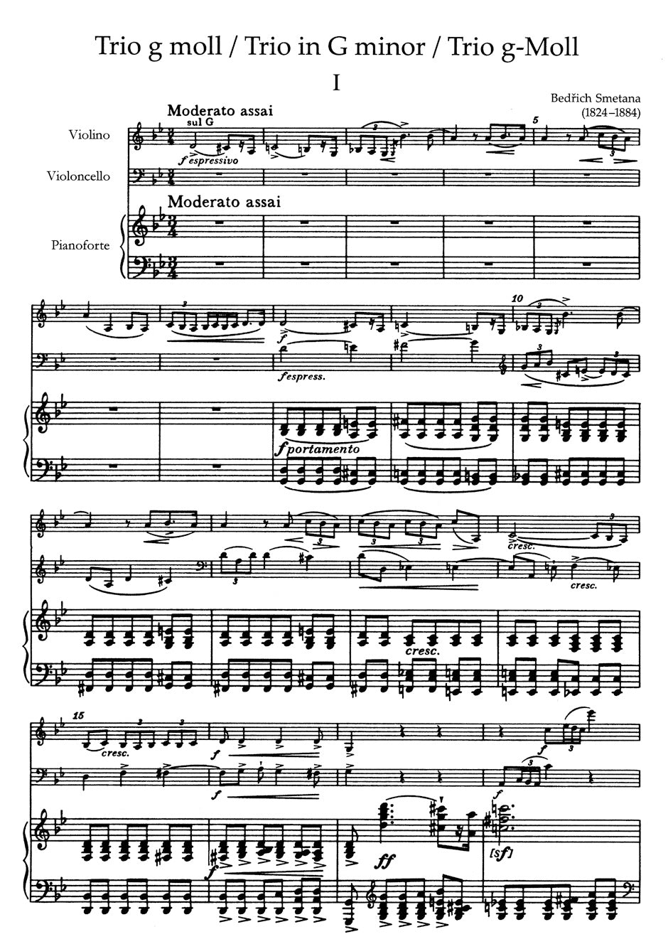 Smetana: Piano Trio in G Minor, Op. 15