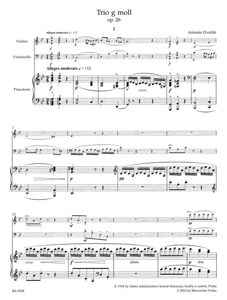 Dvořák: Piano Trio in G Minor, Op. 26