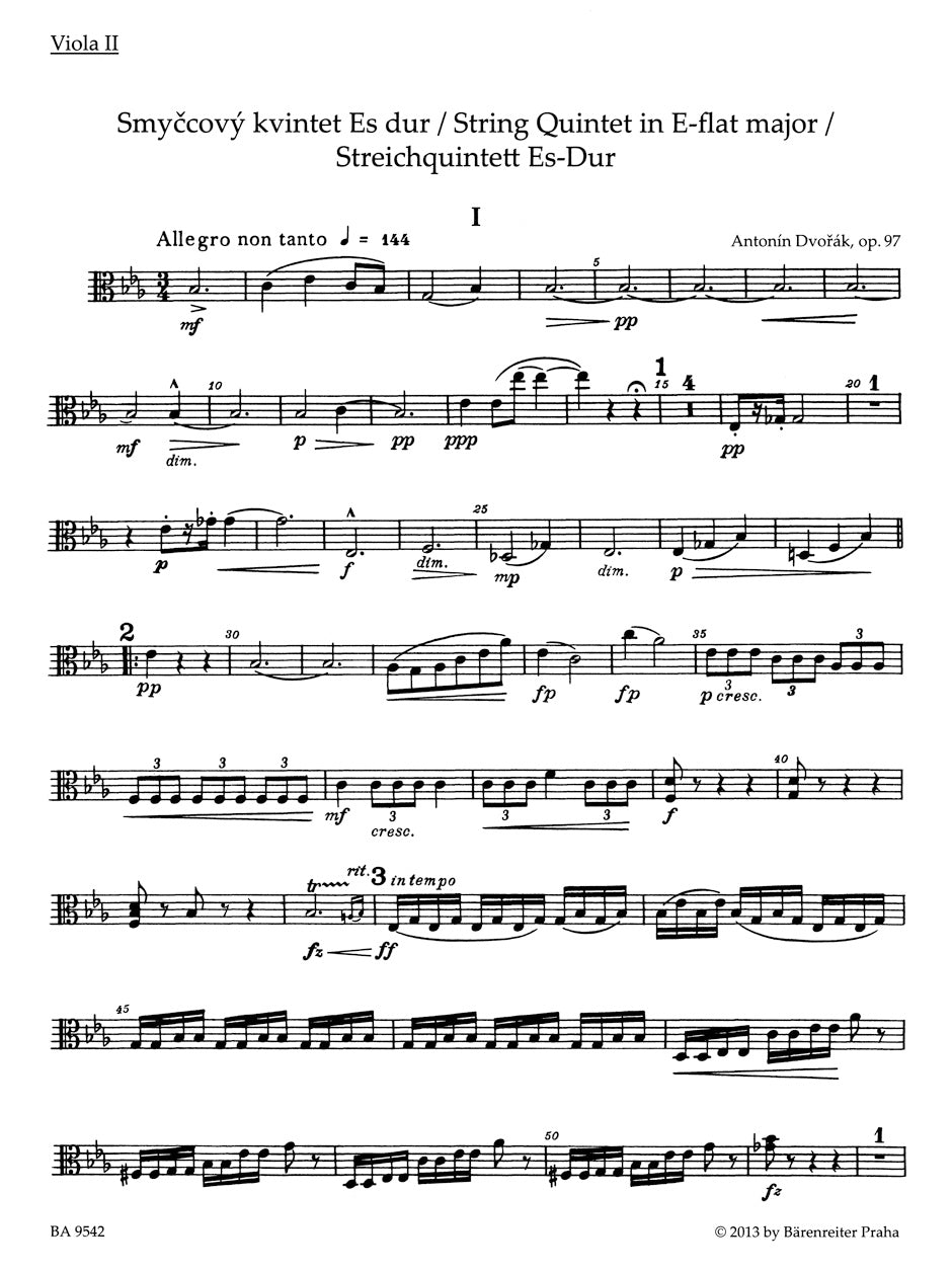 Dvořák: String Quintet in E-flat Major, Op. 97