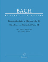 Bach: Miscellaneous Works for Piano - Volume 3