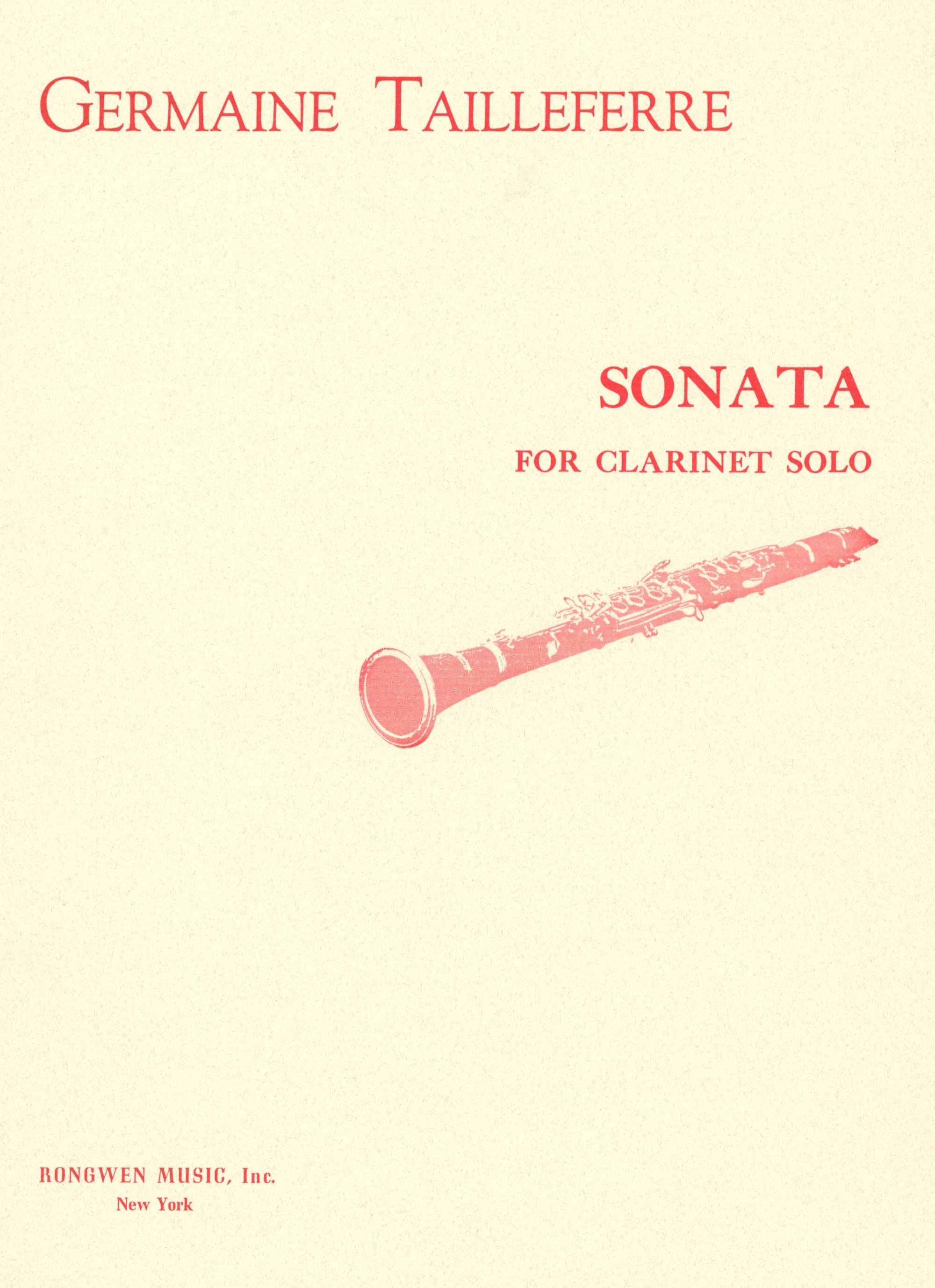 Tailleferre: Sonata for Solo Clarinet
