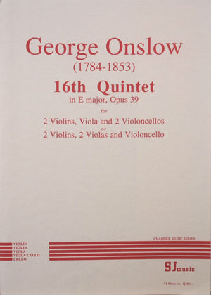 Onslow: String Quintet No. 16 in E Major, Op. 39