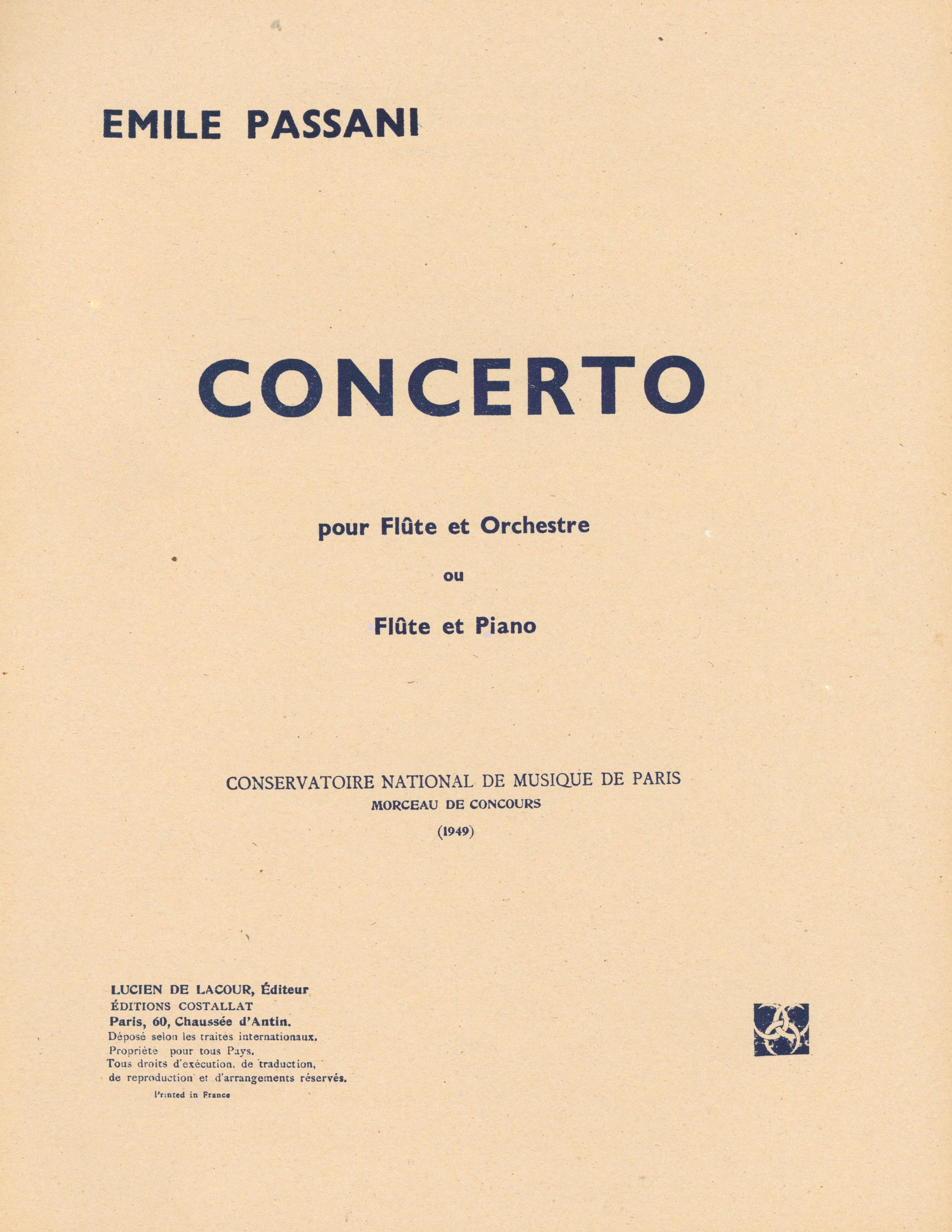 Passani: Flute Concerto