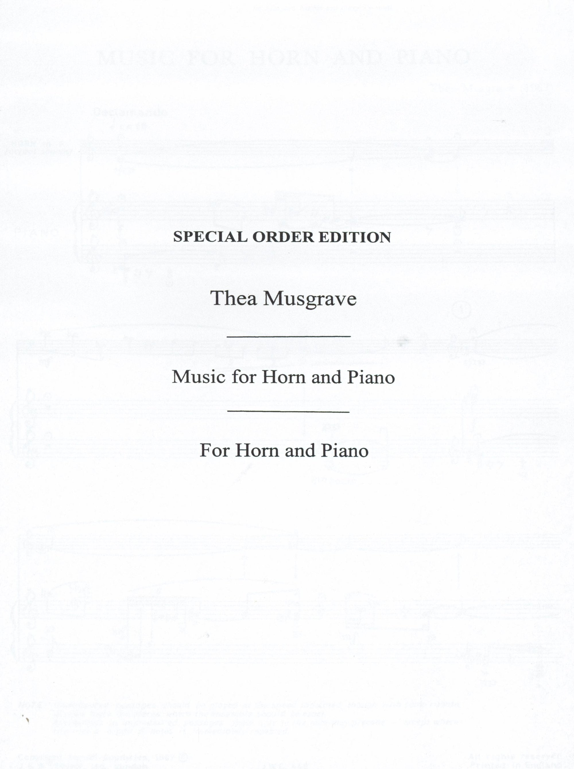 Musgrave: Music for Horn and Piano