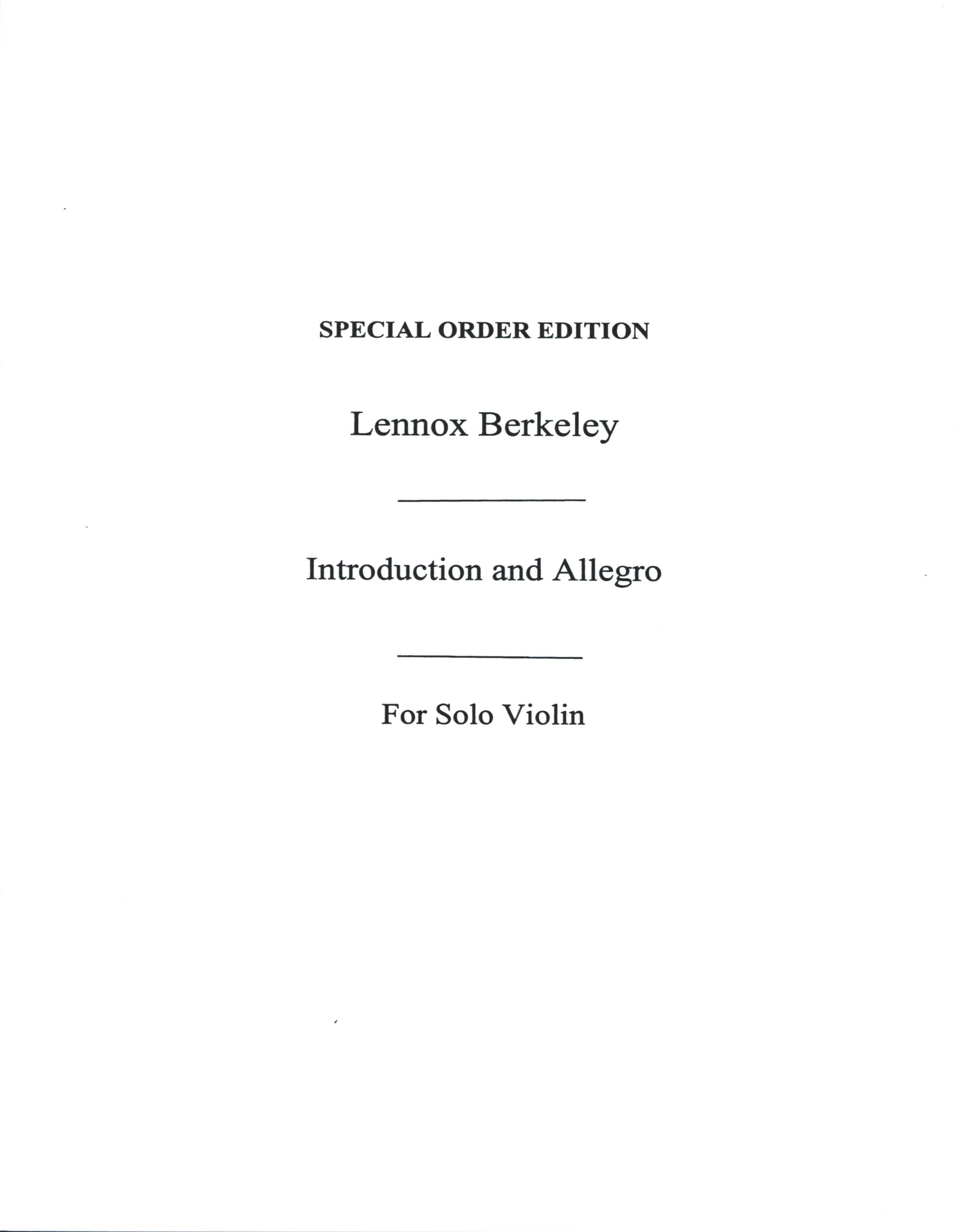 Berkeley: Introduction and Allegro, Op. 24