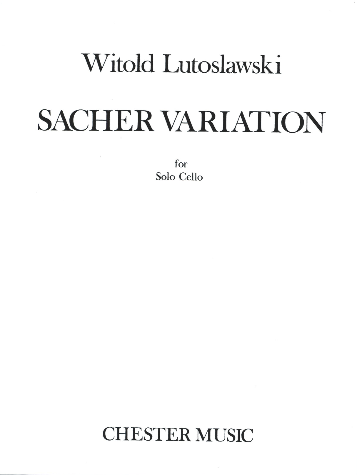 Lutosławski: Sacher Variation