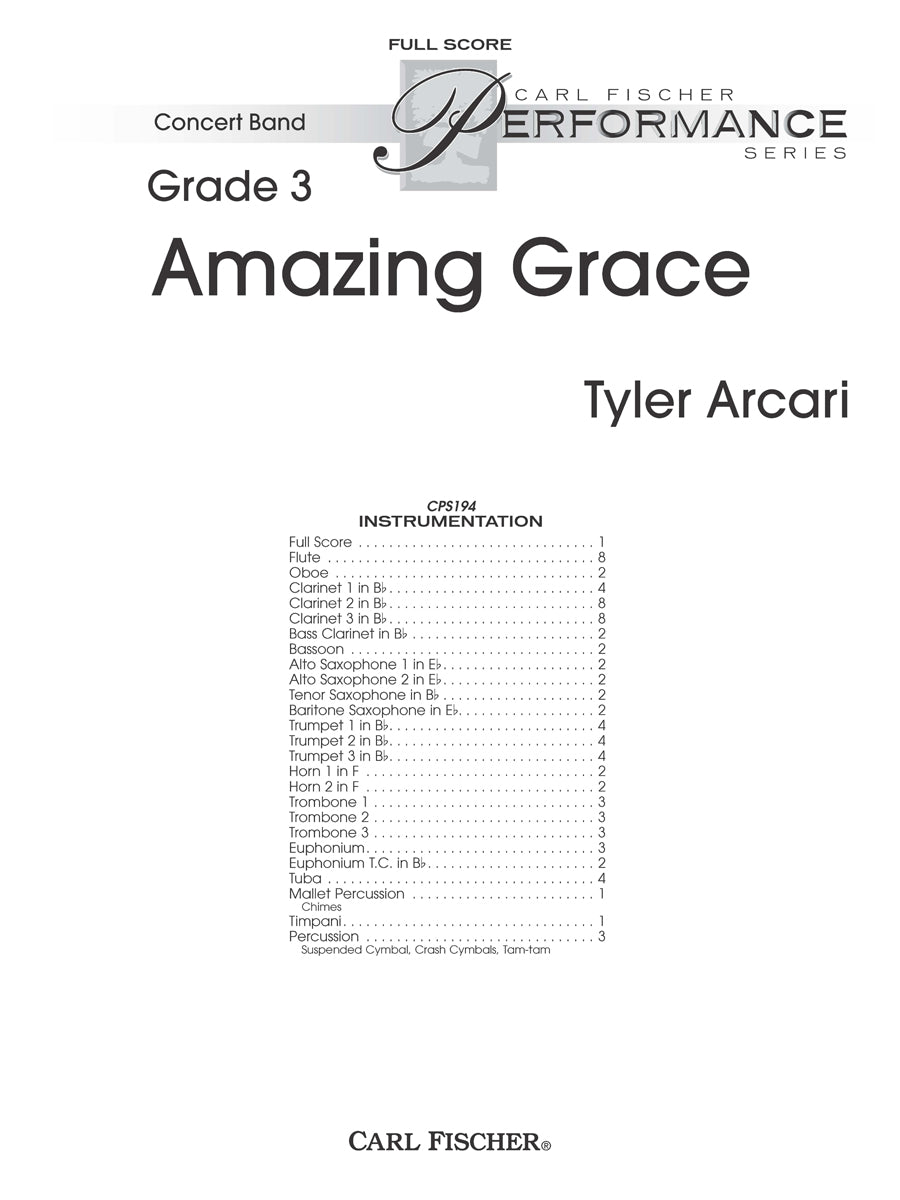 Arcari: Amazing Grace (arr. for concert band)