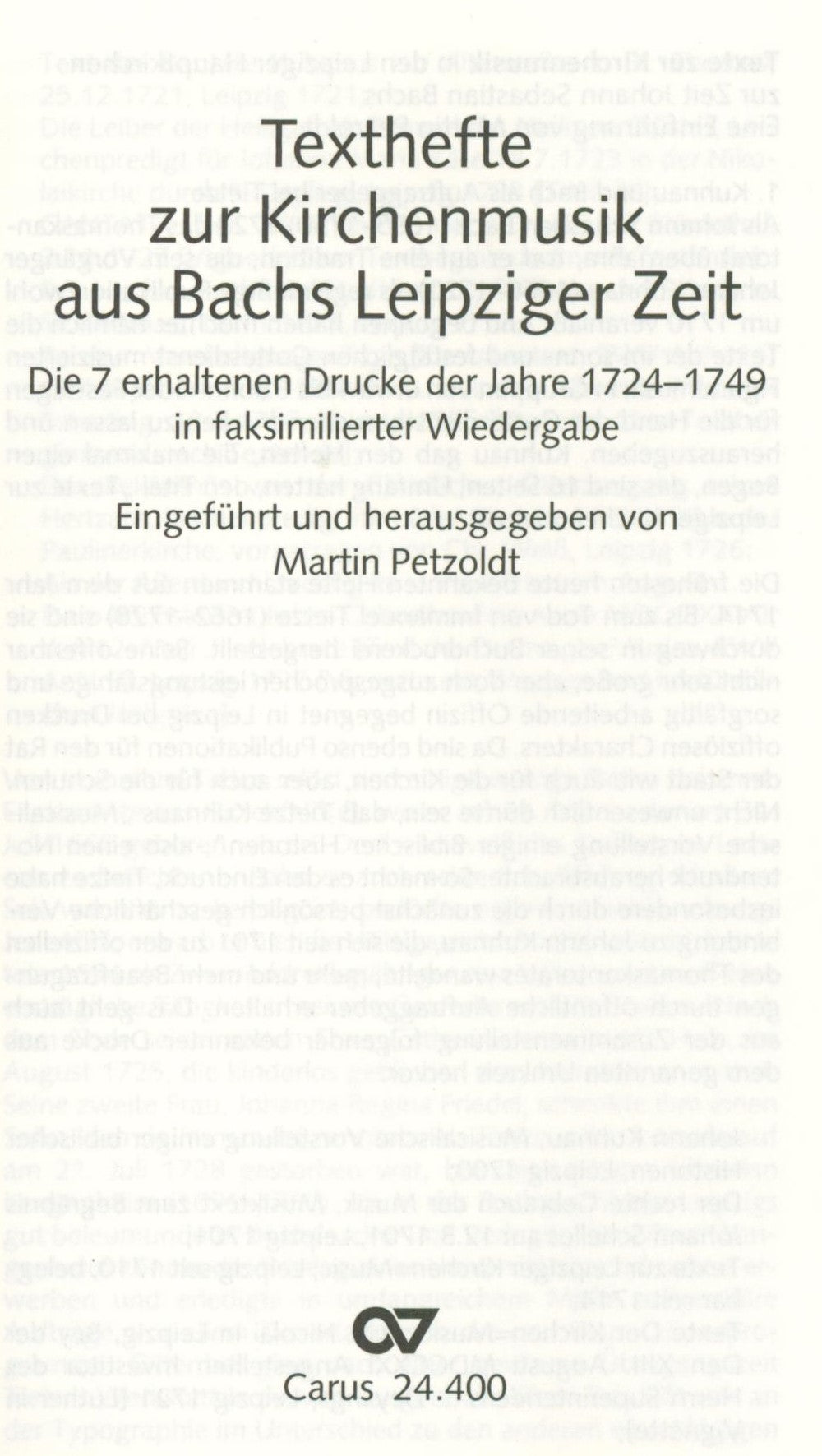 Texte zu Bachs Leipziger Kirchenmusik