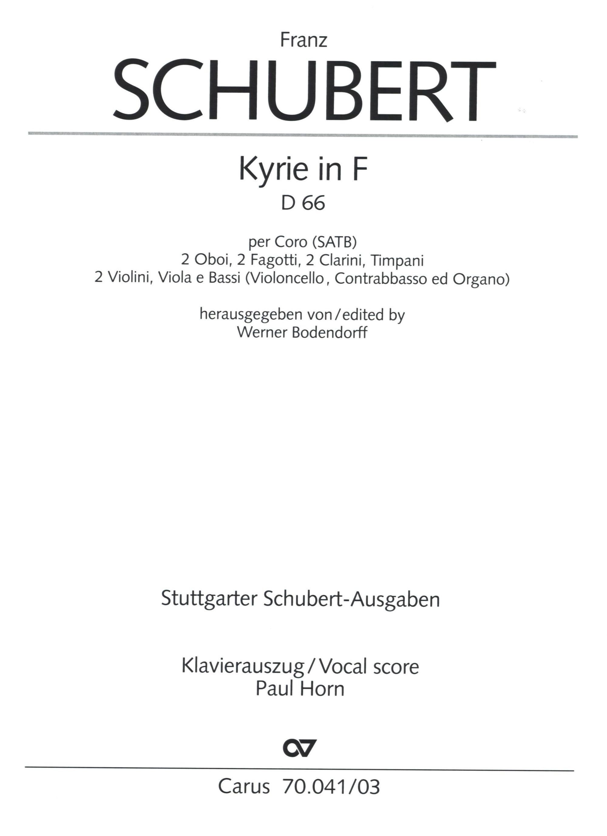 Schubert: Kyrie in F Major, D. 66