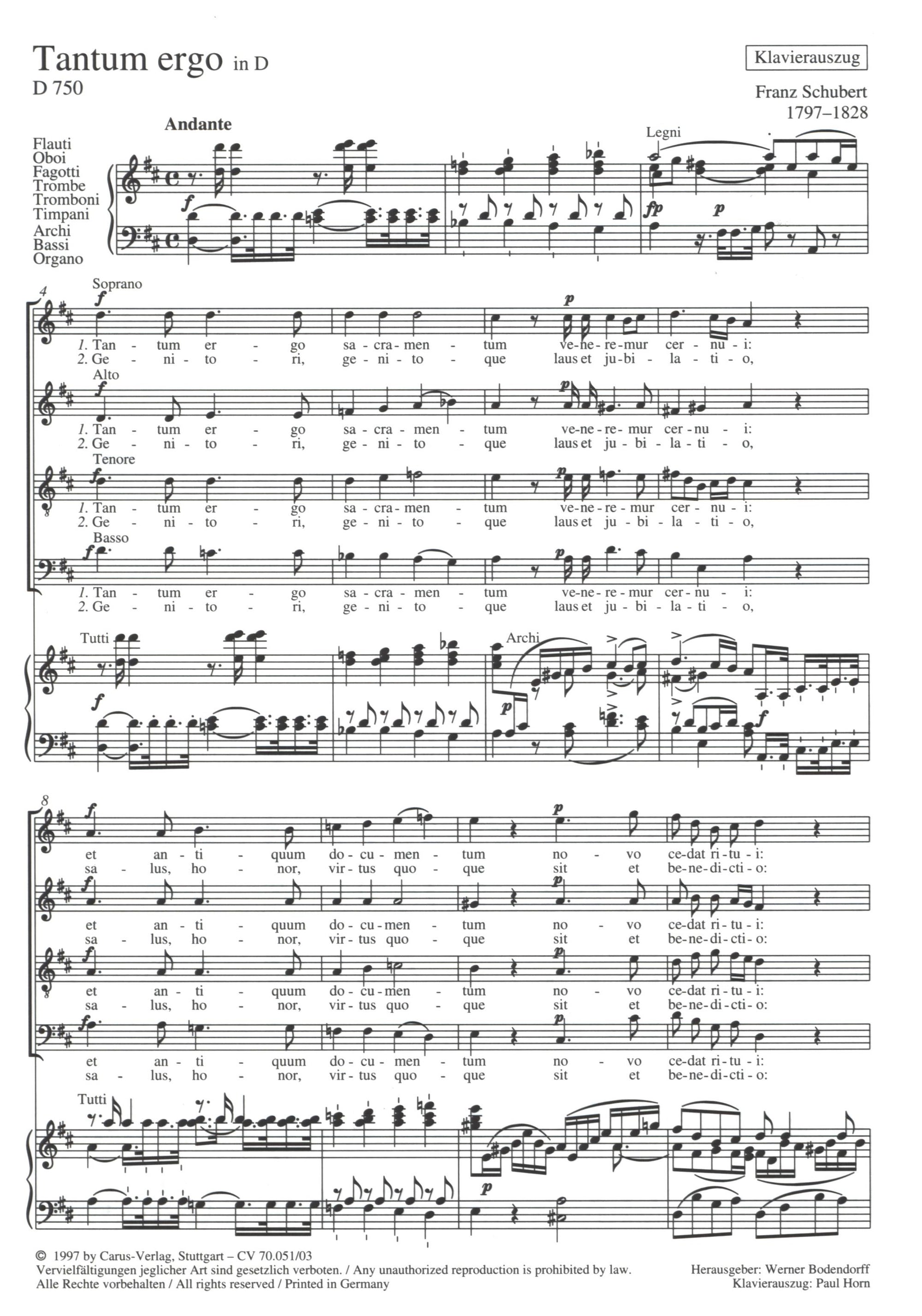 Schubert: Tantum ergo in D Major, D. 750