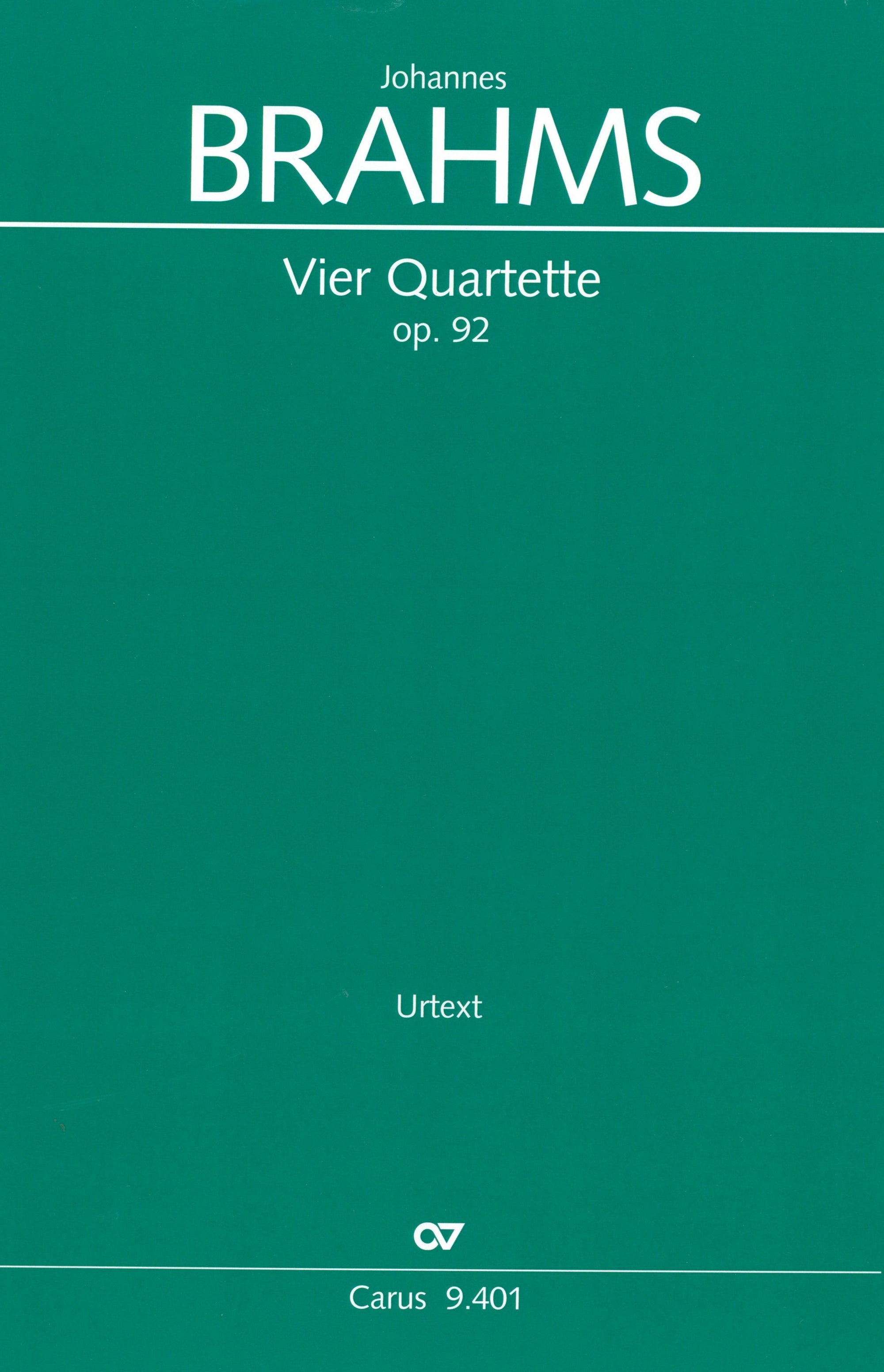 Brahms: 4 Quartets, Op. 92