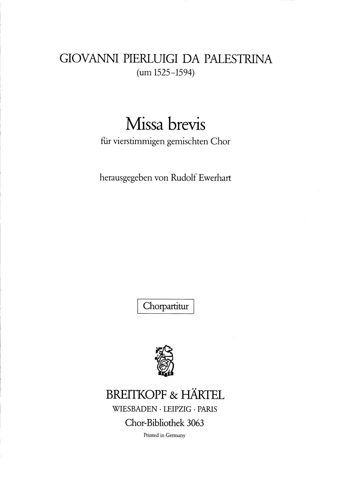 Palestrina: Missa brevis