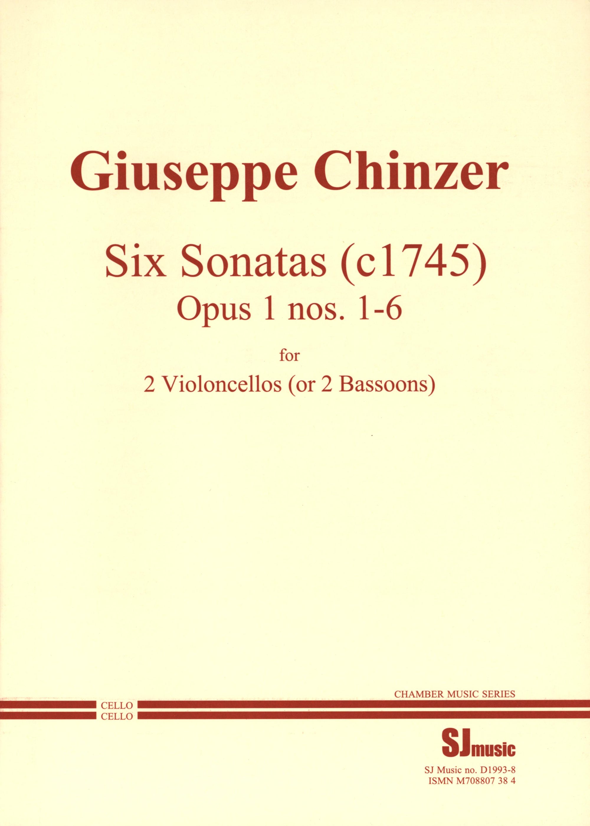 Chinzer: 6 Sonatas, Op. 1