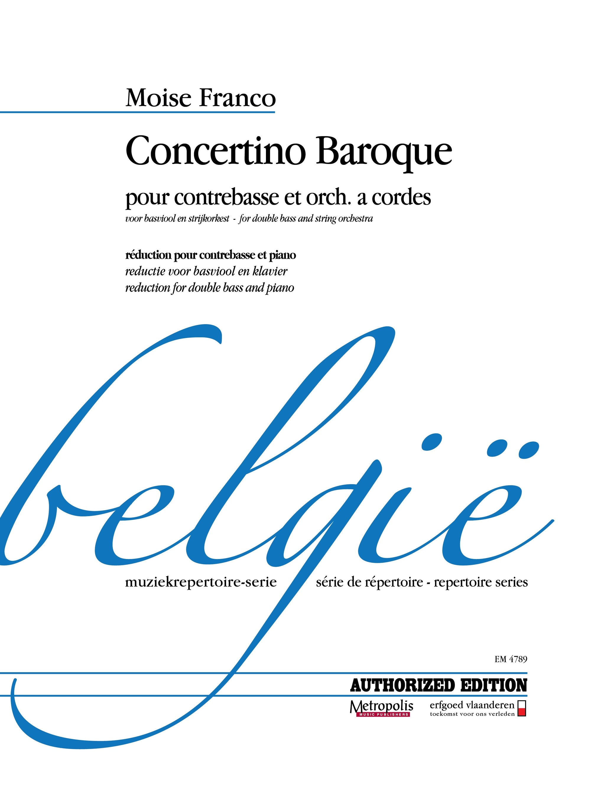 Franco: Concertino Baroque for Double Bass and String Orchestra