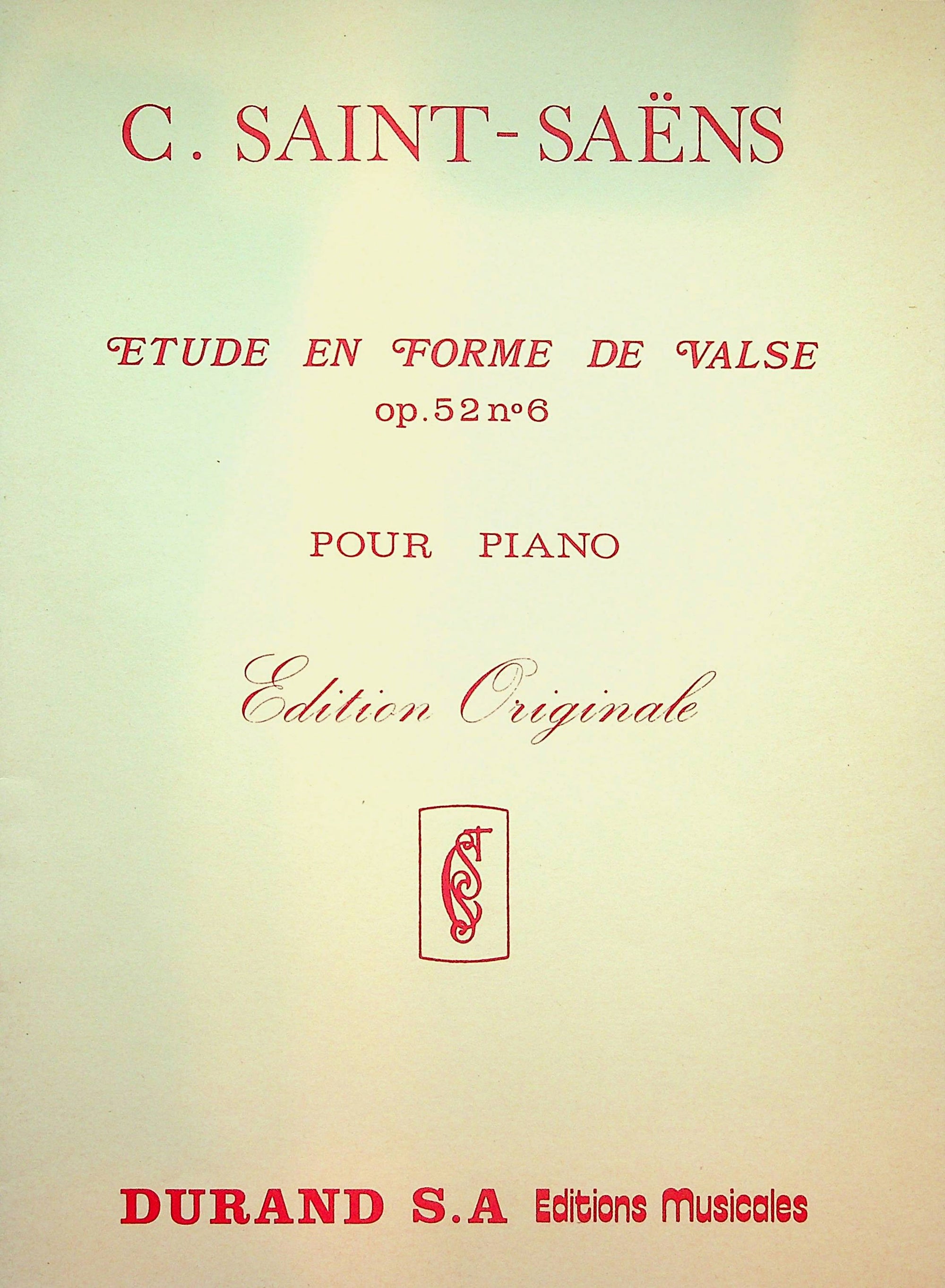 Saint-Saëns: Etude en forme de valse, Op. 52, No. 6