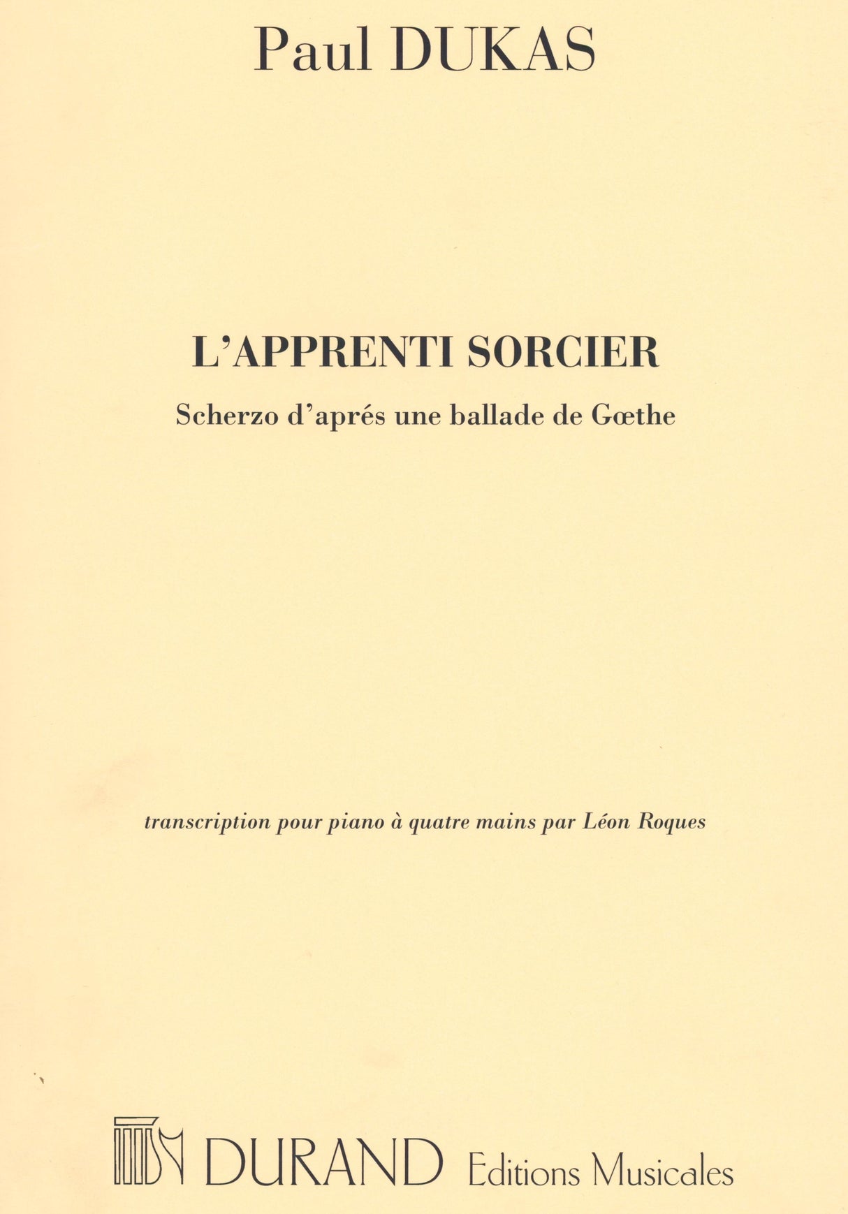 Dukas: L'Apprenti sorcier (arr. for piano 4-hands)