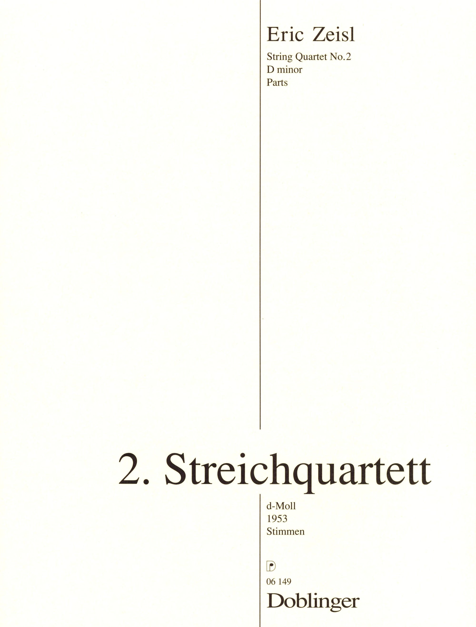 Zeisl: String Quartet No. 2 in D Minor