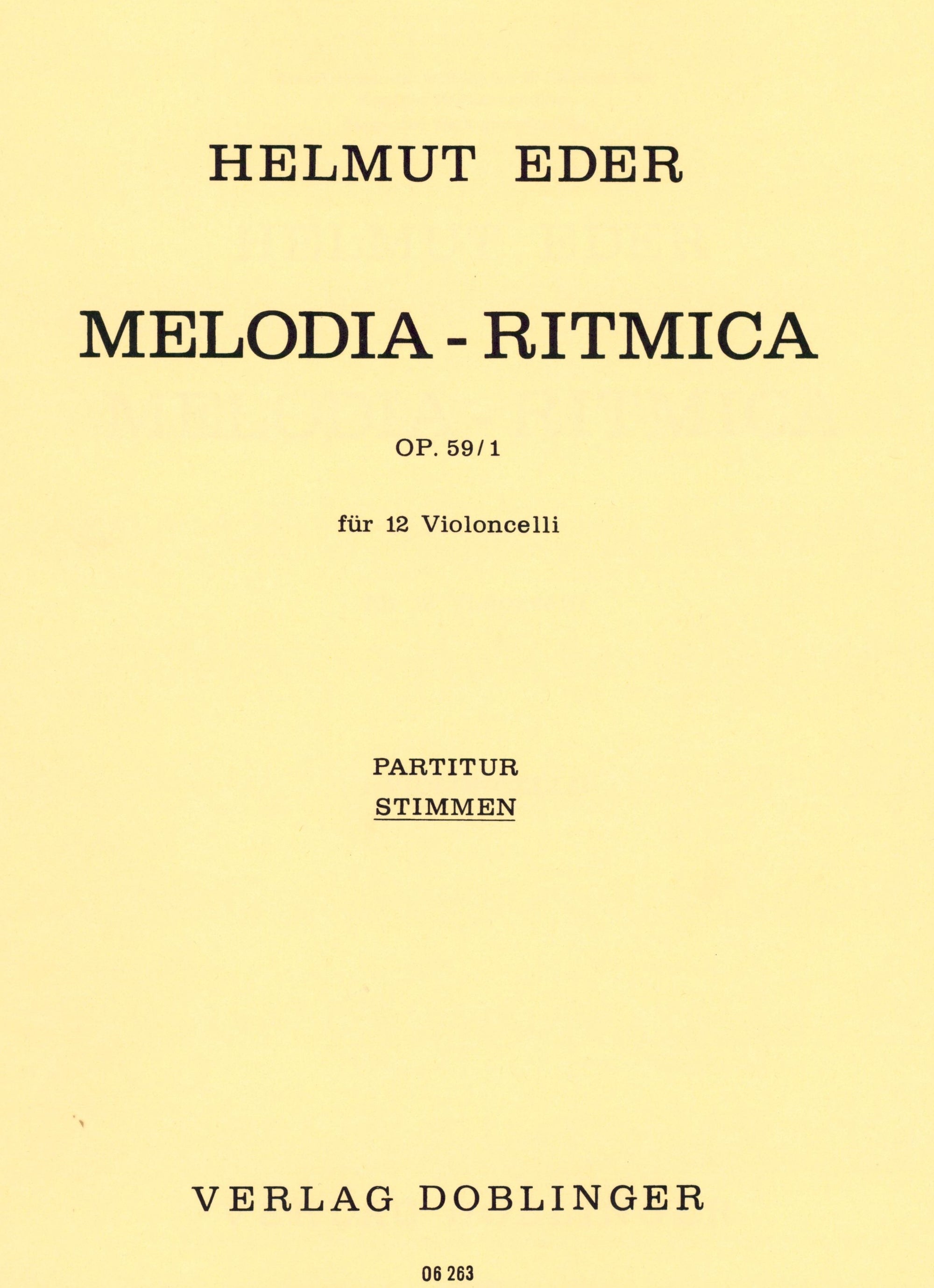 Eder: Melodia - Ritmica, Op. 59, No. 1
