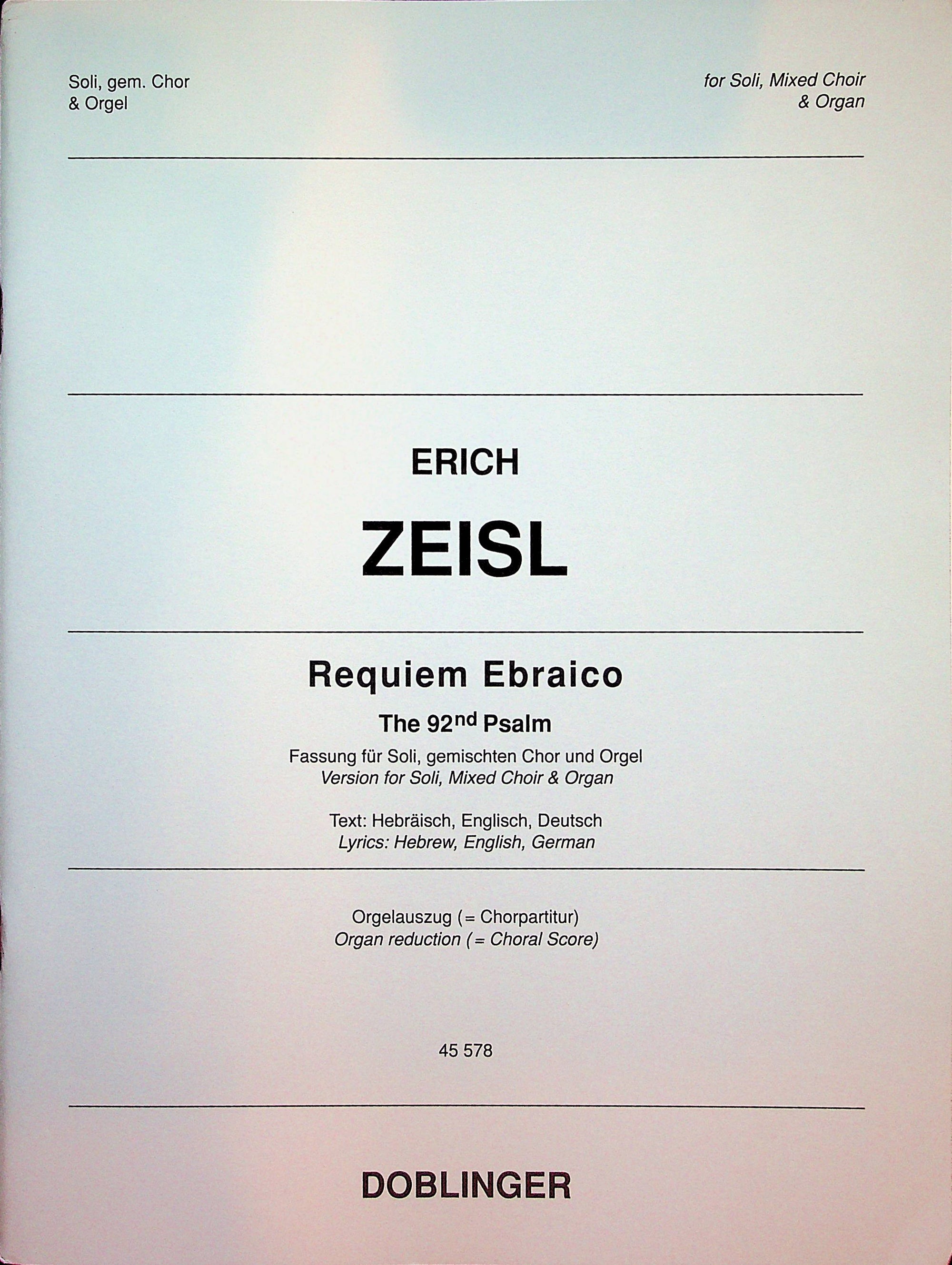 Zeisl: Requiem Ebraico - Psalm 92