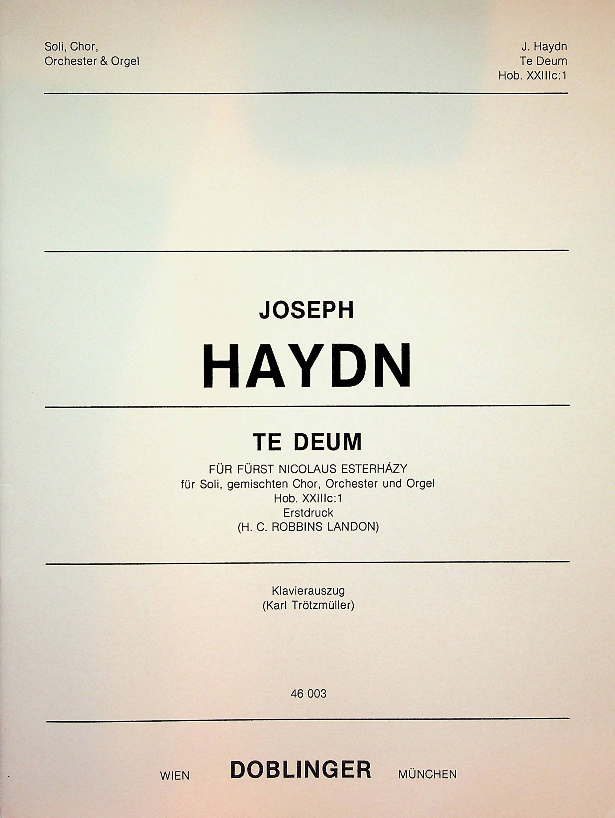 Haydn: Te Deum in C Major, Hob. XXIIIc:1