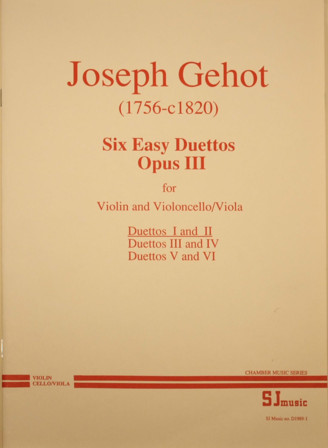 Gehot: Duets, Op. 3, Nos. 1 & 2