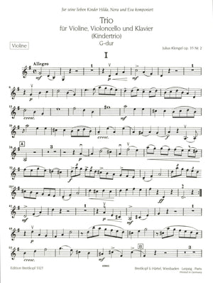 Klengel: Children's Trio in G Major, Op. 35, No. 2