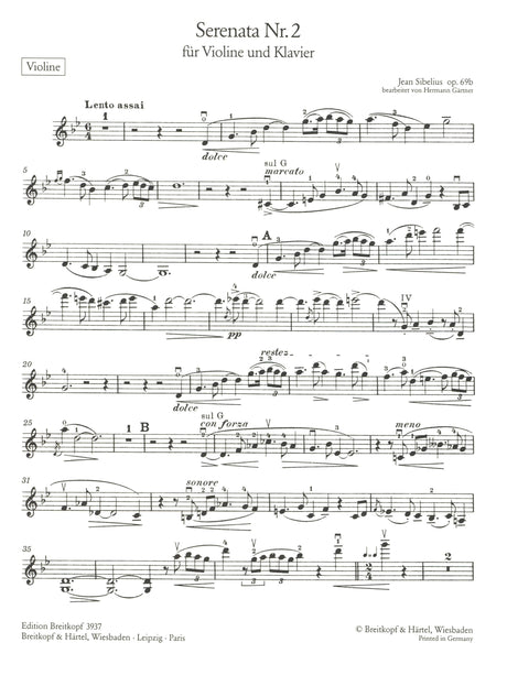 Sibelius: Serenata No. 2 in G Minor, Op. 69b