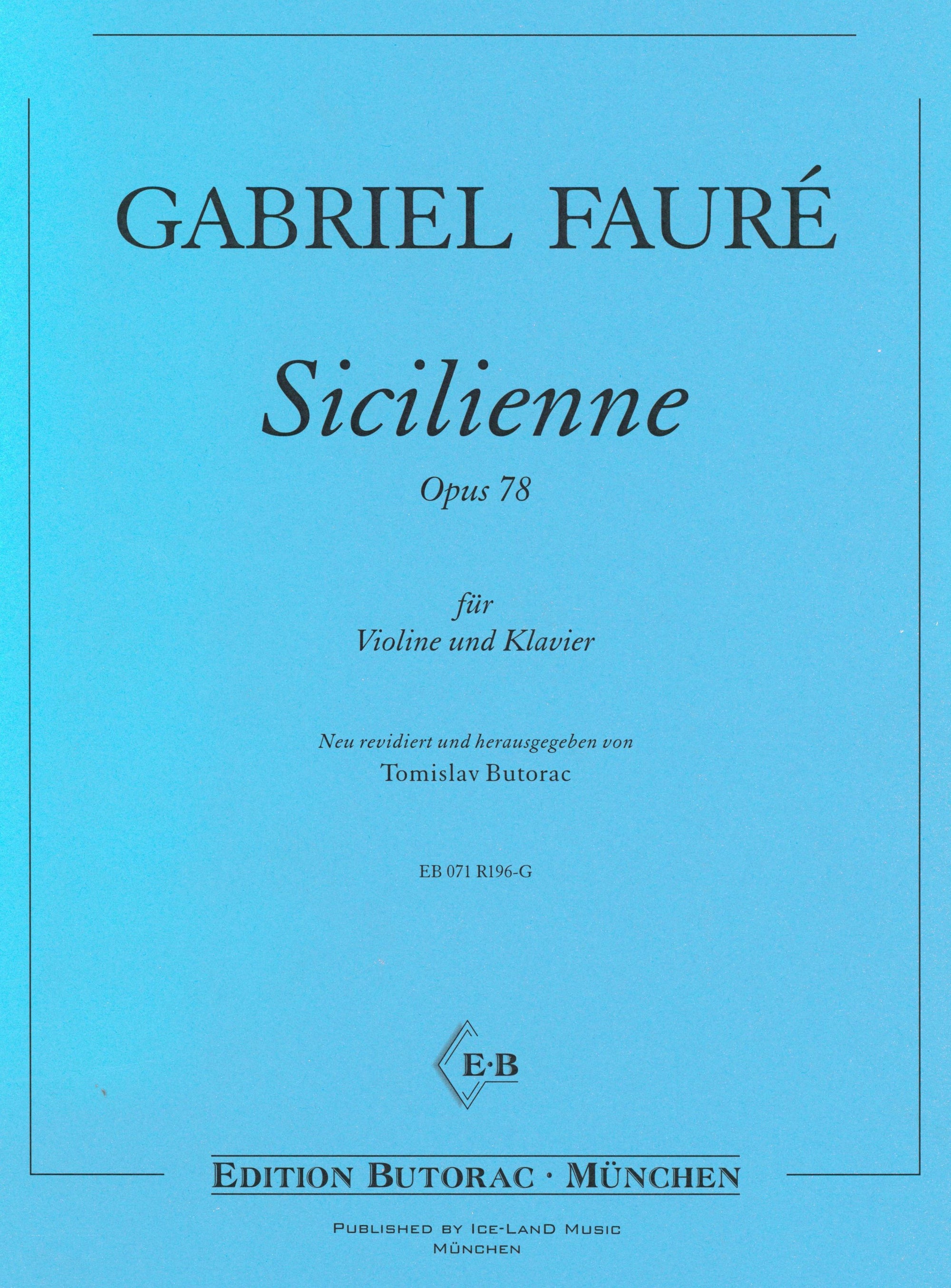 Fauré: Sicilienne, Op. 78 (arr. for violin & piano)