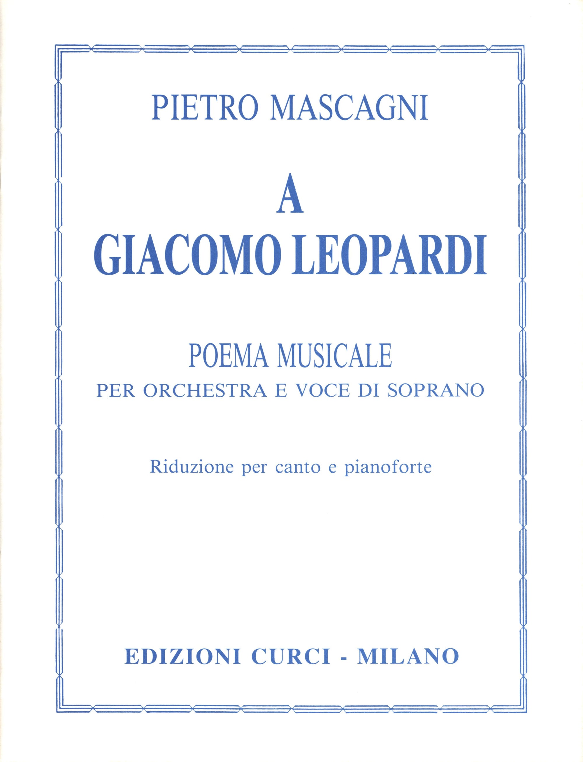 Mascagni: A Giacomo Leopardi