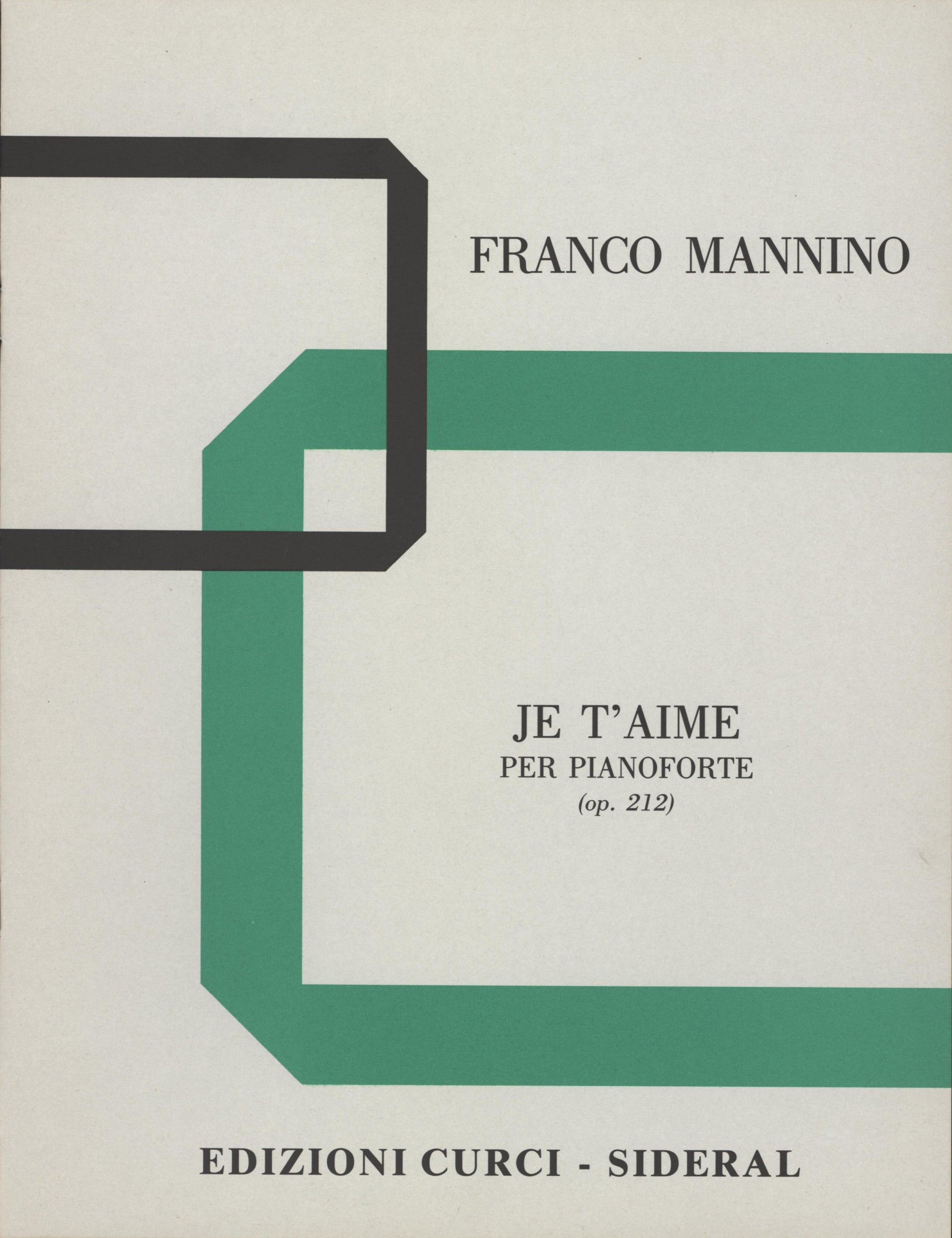 Mannino: Je t'aime, Op. 212
