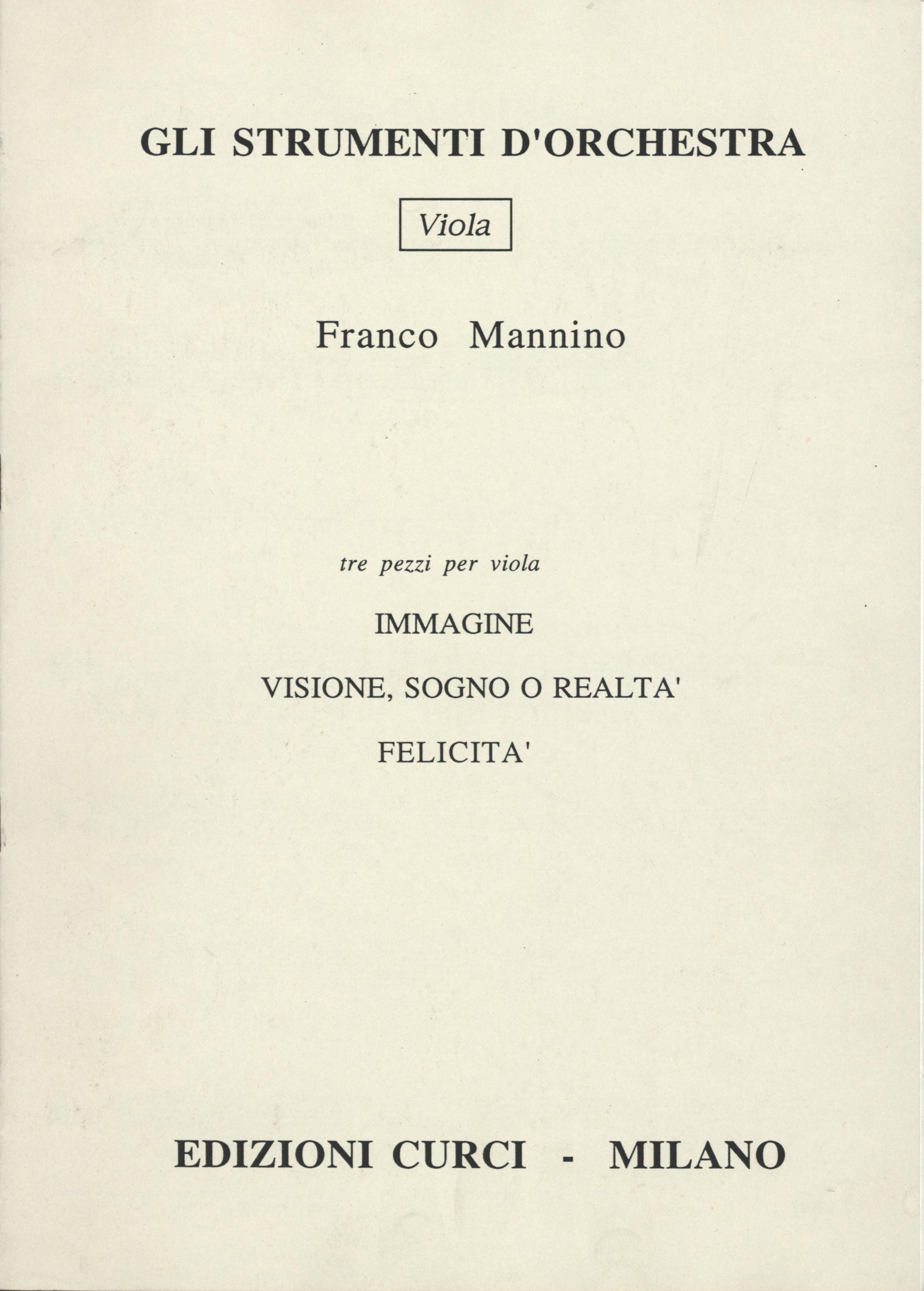 Mannino: 3 Pieces for Solo Viola
