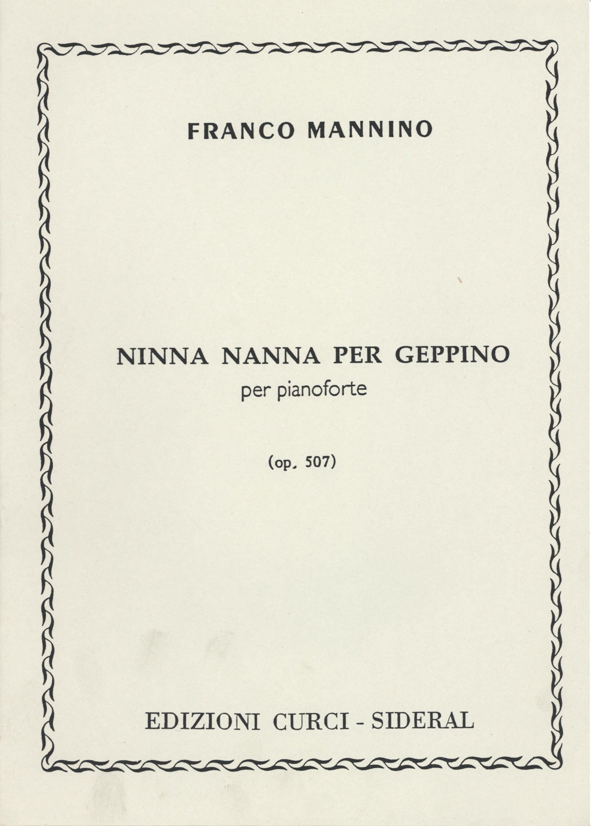 Mannino: Ninna Nanna per Geppino, Op. 507