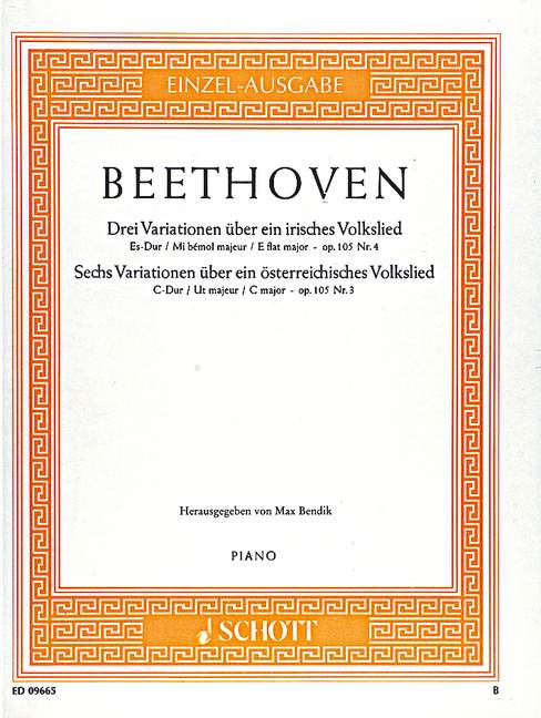 Beethoven: 3 Variations on an Irish Folk Song & 6 Variations on an Austrian Folk Song (arr. for piano)