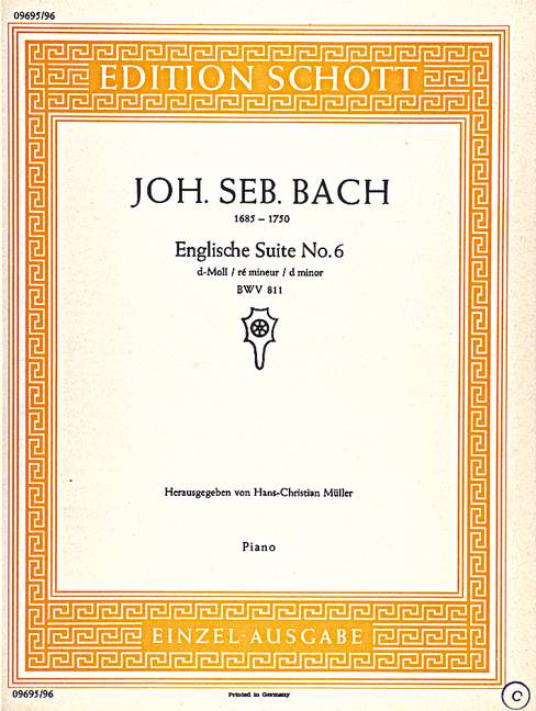 Bach: English Suite No. 6 in D Minor, BWV 811