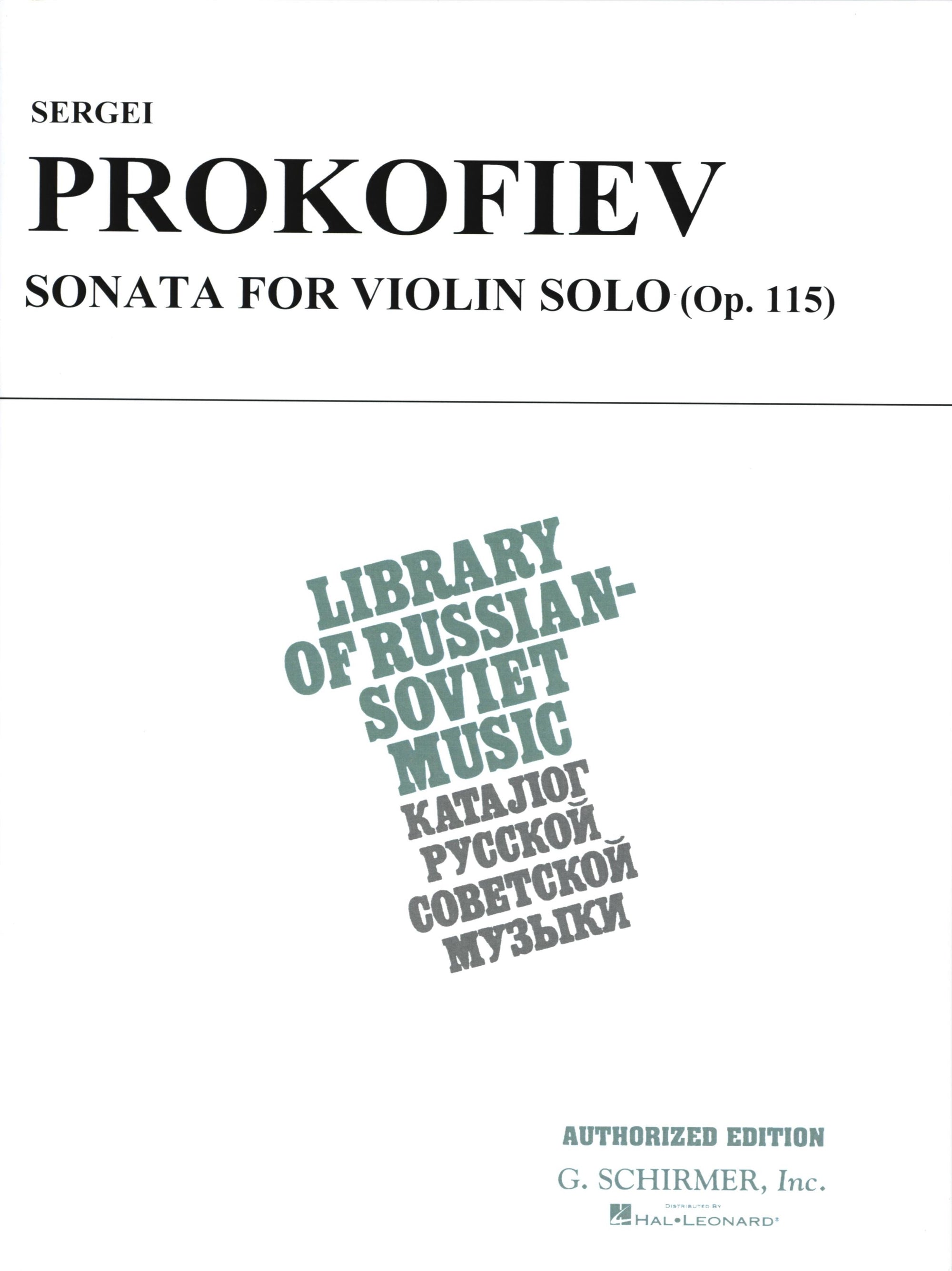 Prokofiev: Sonata for Solo Violin, Op. 115