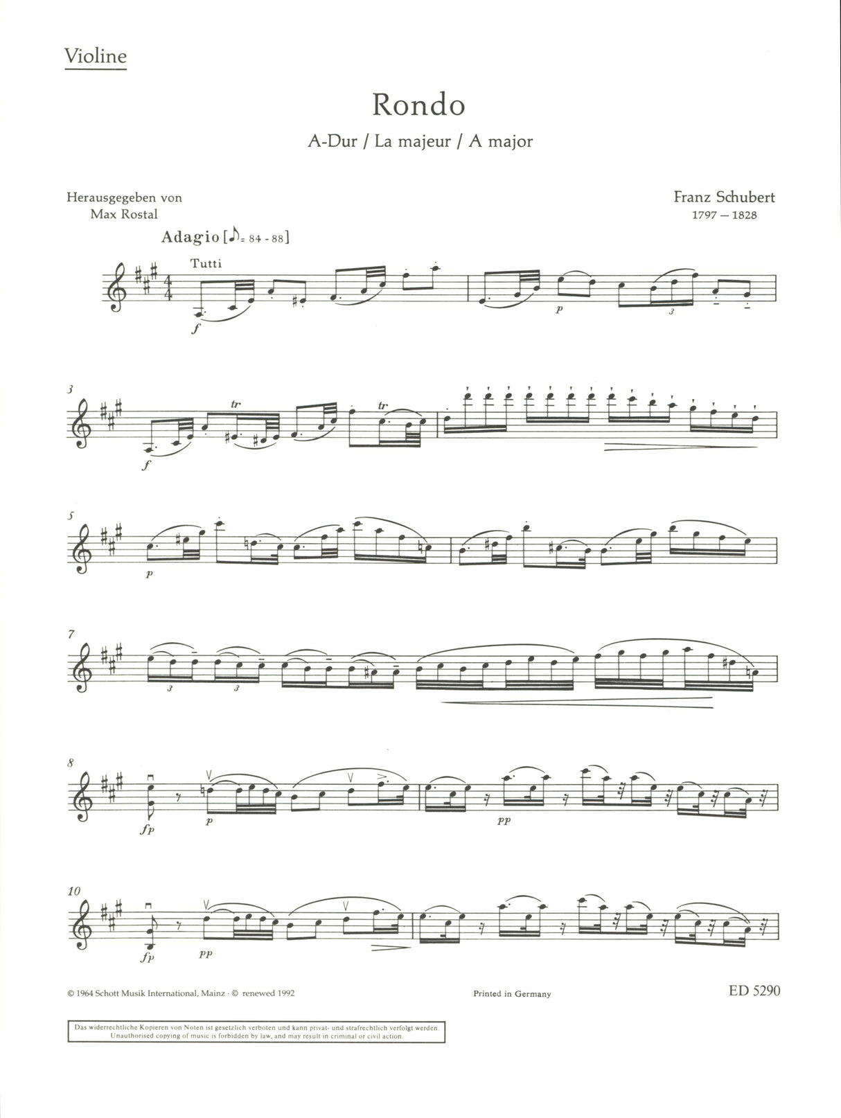 Schubert: Rondo in A Major, D 438