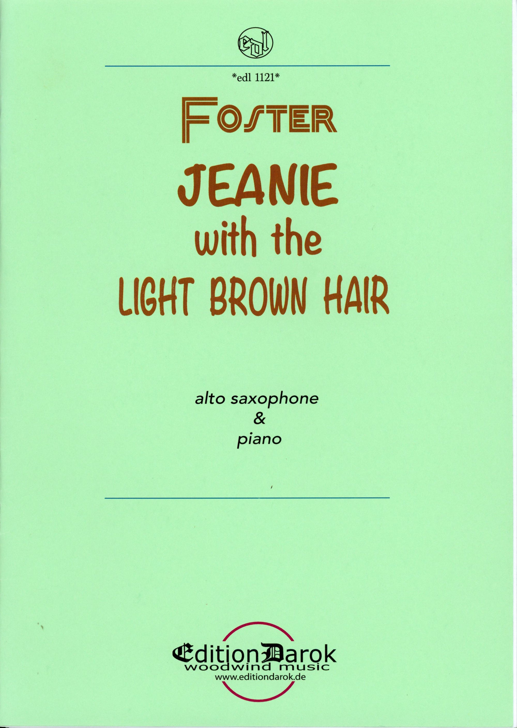 Foster: Jeanie with the Light Brown Hair (arr. for alto sax & piano)