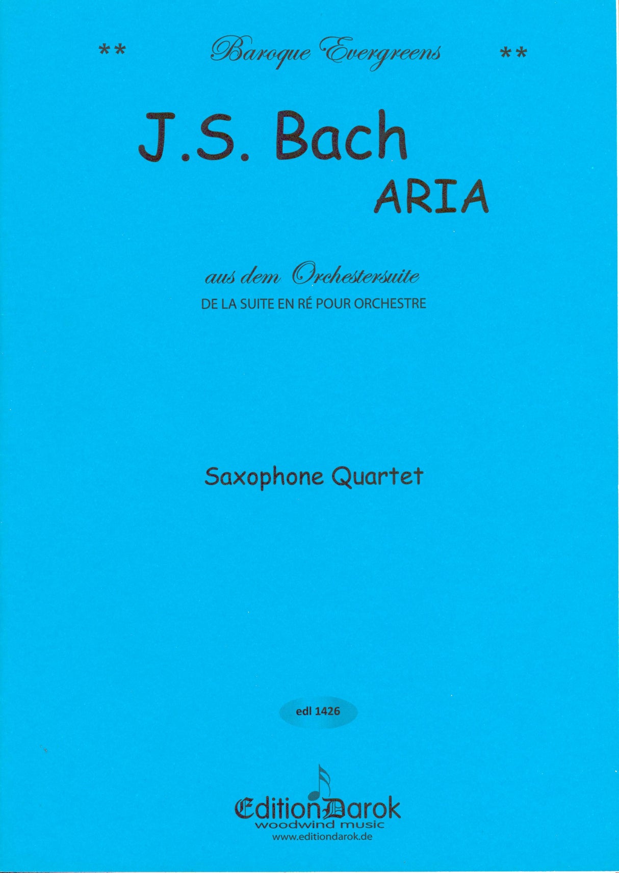 Bach: Aria from Orchestral Suite No. 3 in D Major (arr. sax quartet)