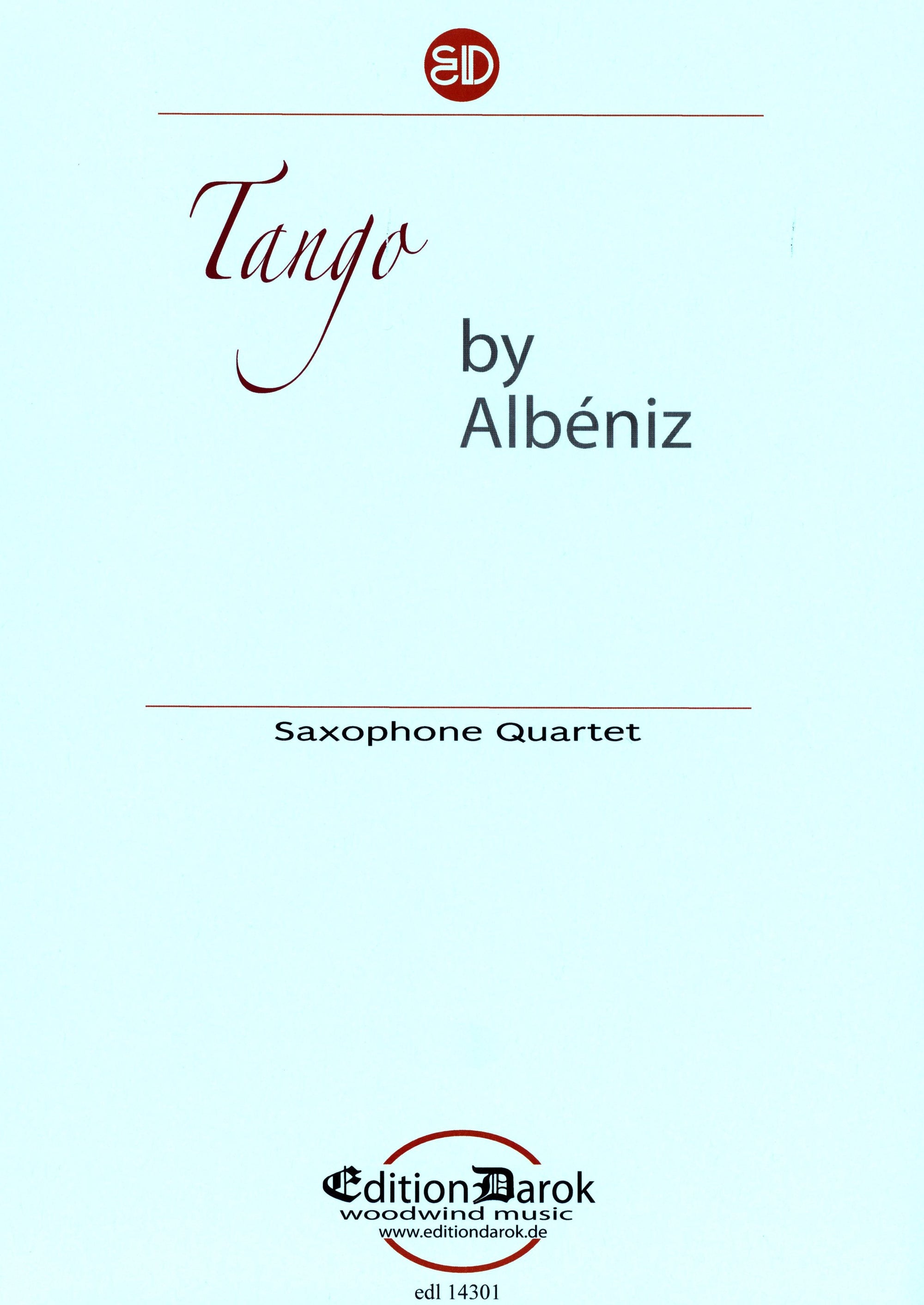 Albéniz: Tango (arr. for saxophone quartet)
