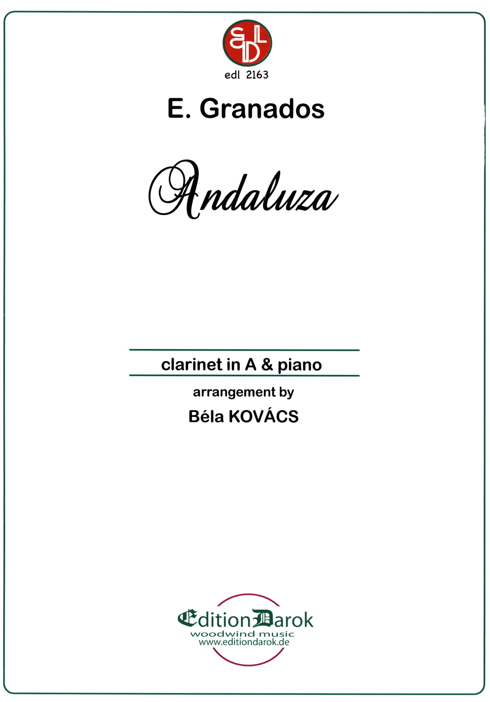 Granados: Andaluza from 12 Danzas españolas (arr. for clarinet and piano)