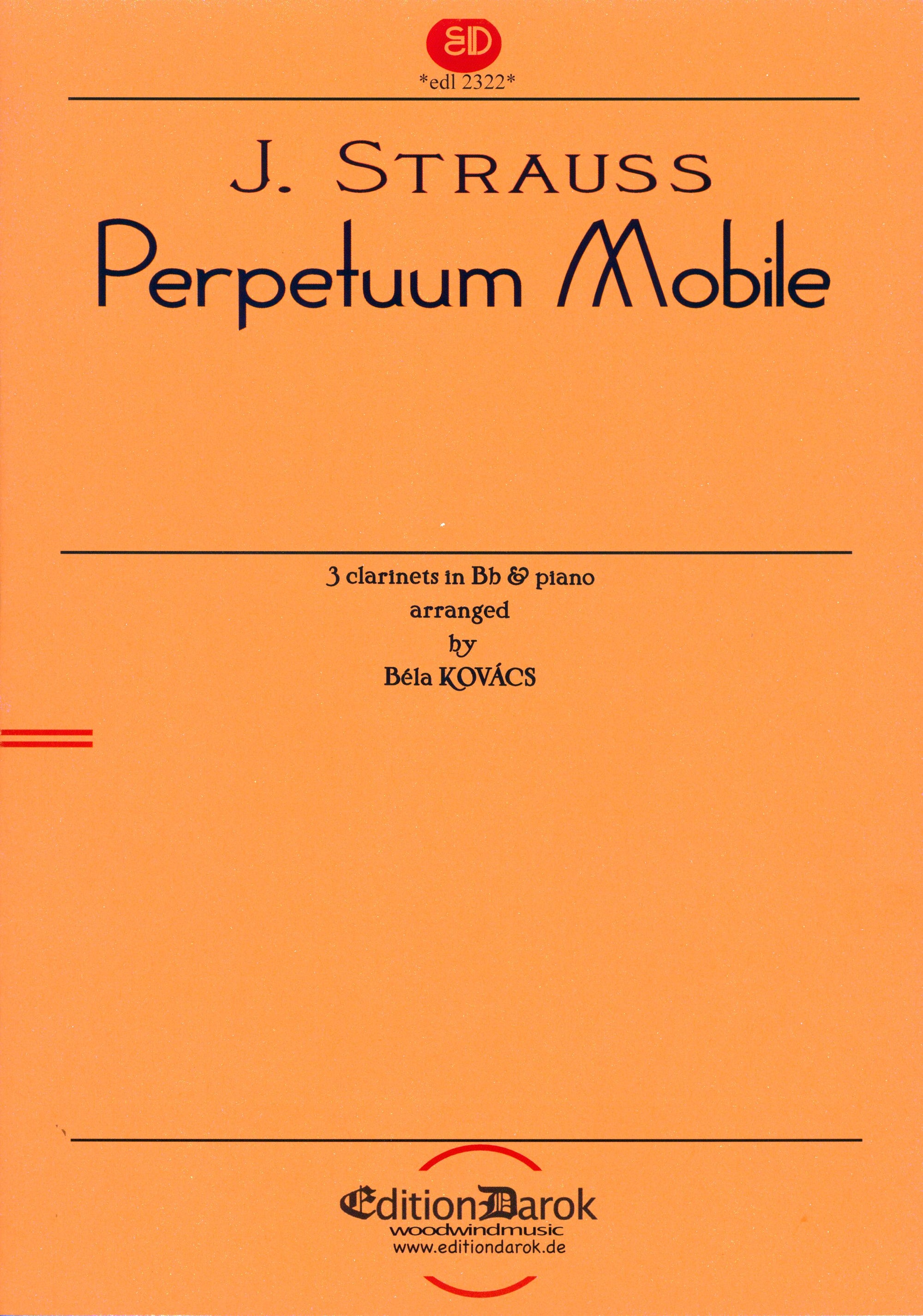 Strauss: Perpetuum Mobile, Op. 257 (arr. for 3 clarinets & piano)