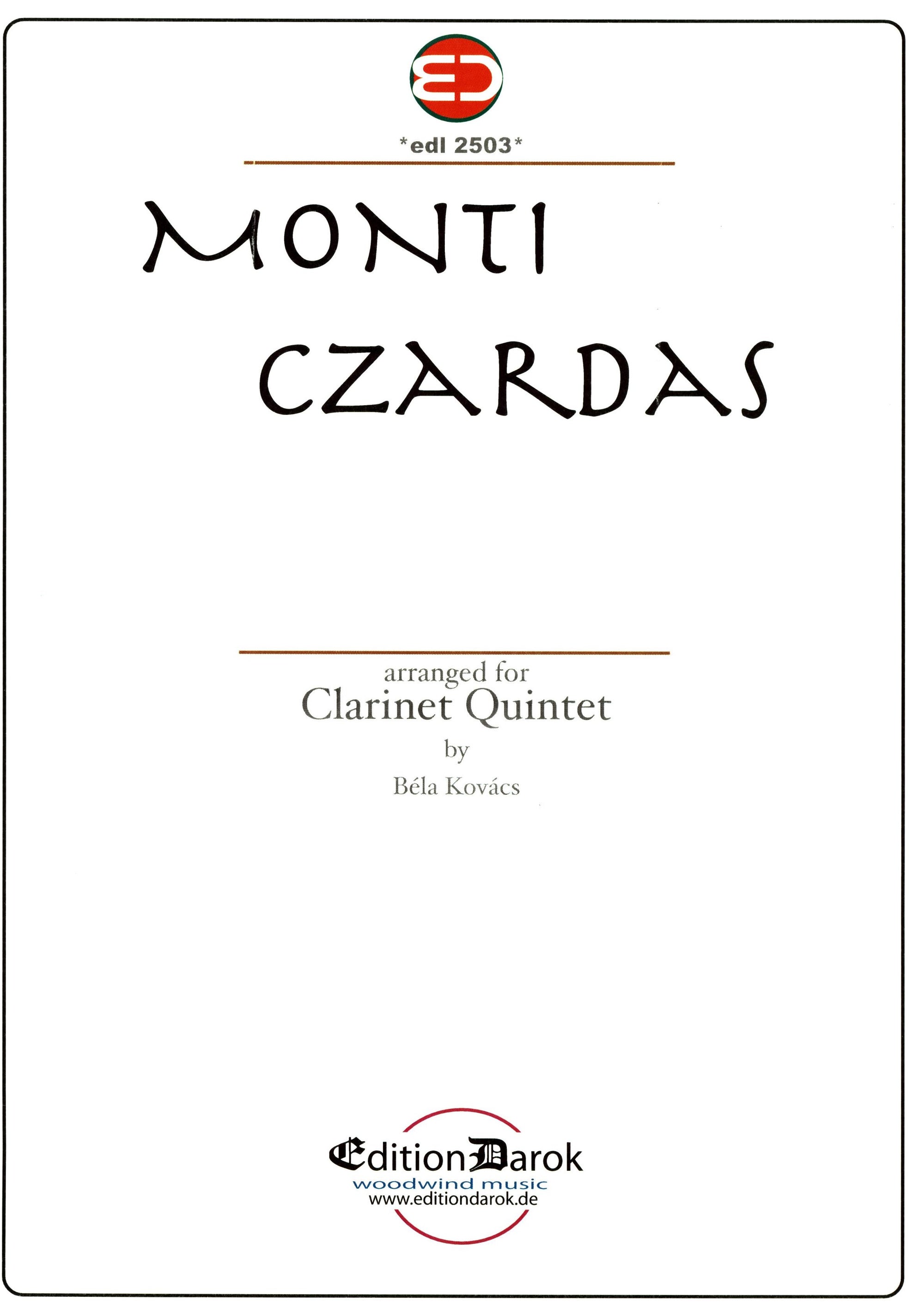 Monti: Csárdás (arr. for clarinet quintet)