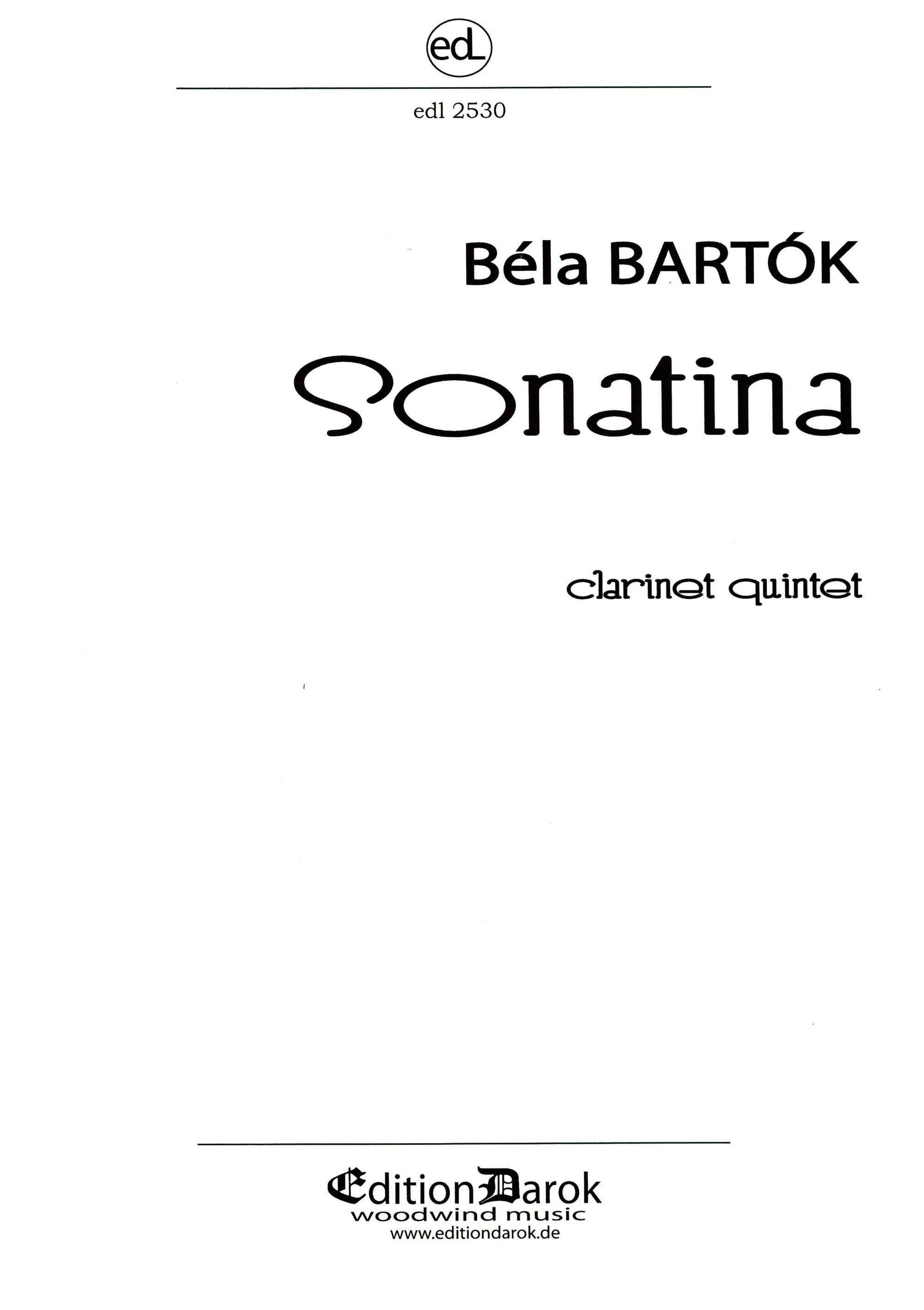 Bartók: Sonatina (arr. for clarinet quintet)