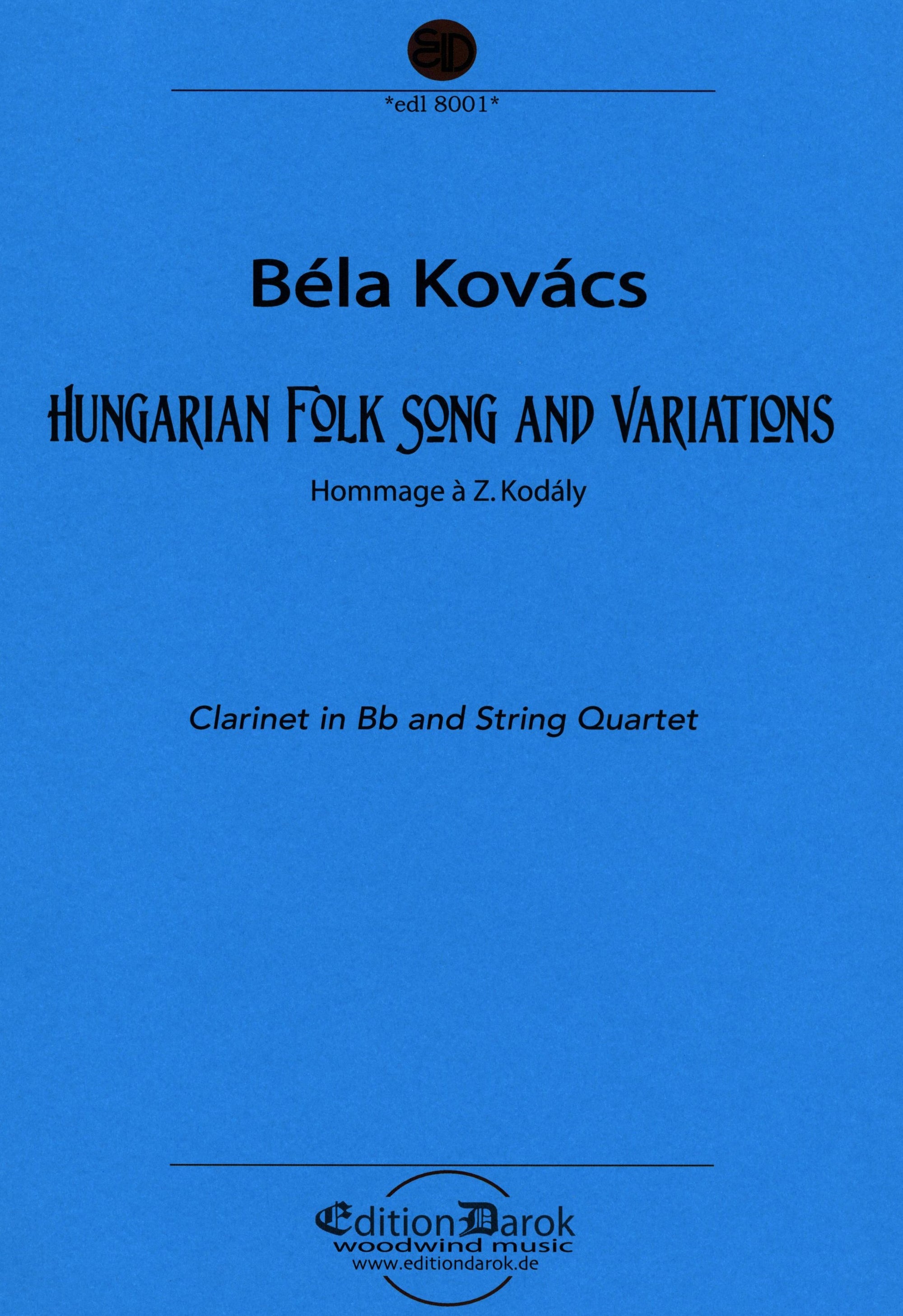 Kovács: Hungarian Folk Songs and Variations