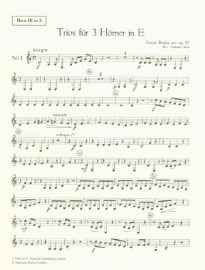 Reicha: 8 Horn Trios from Op. 82