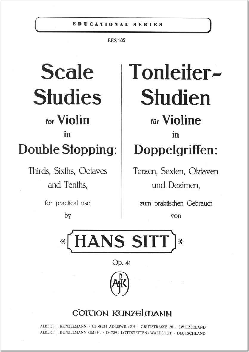 Sitt: Scale Studies in Double Stopping, Op. 41