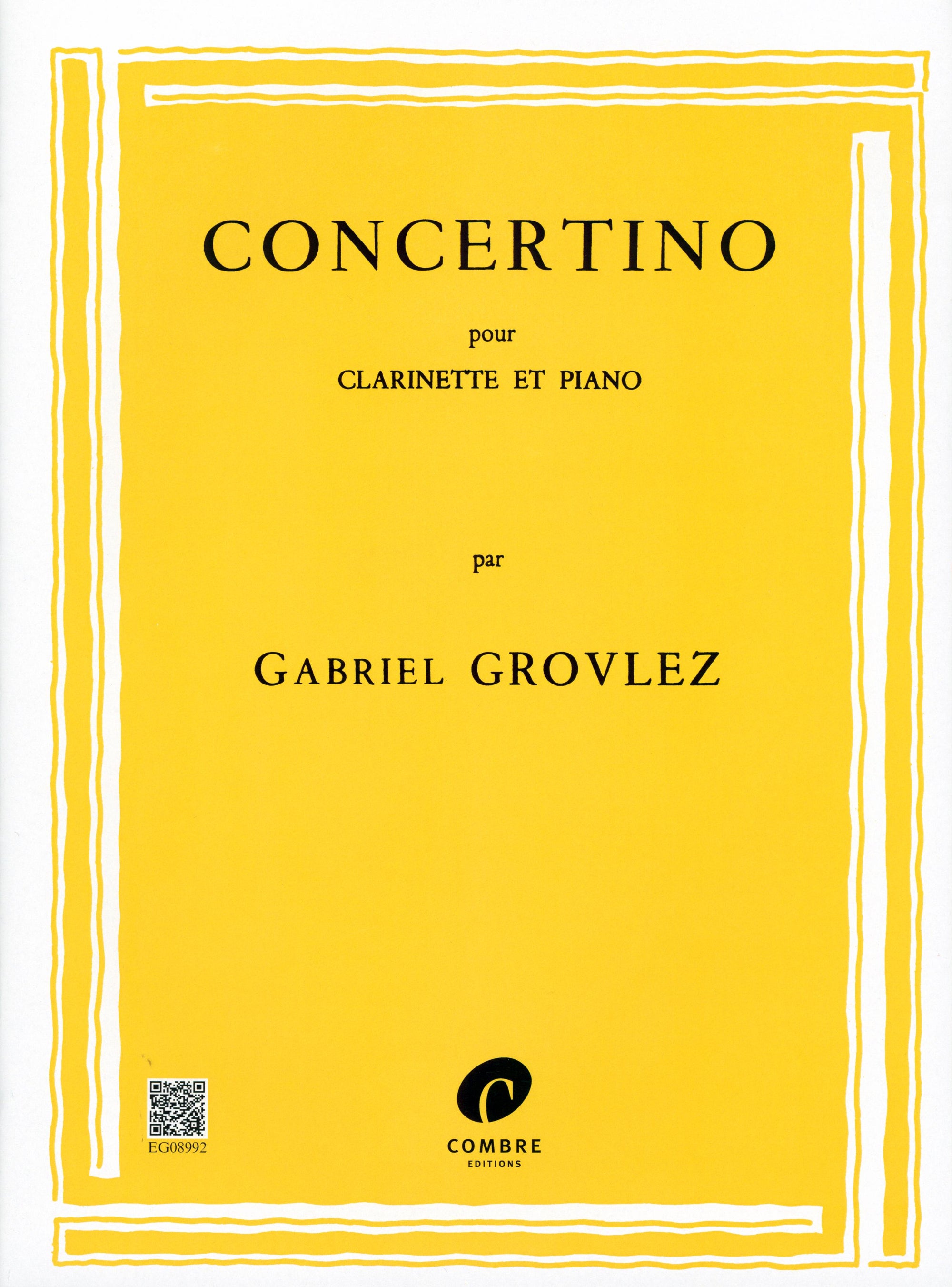 Grovlez: Concertino for Clarinet & Piano