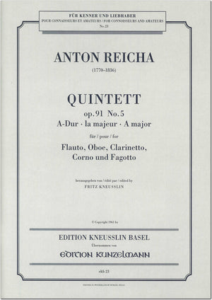Reicha: Wind Quintet in A Major, Op. 91, No. 5